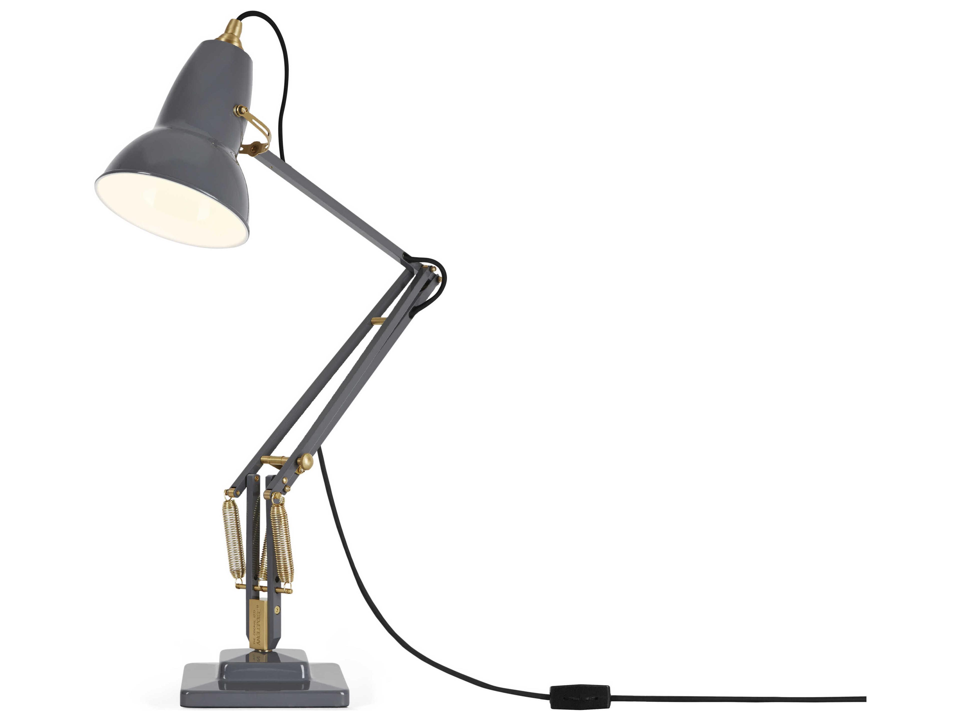 Original 1227 Brass Desk Lamp in Elephant Grey