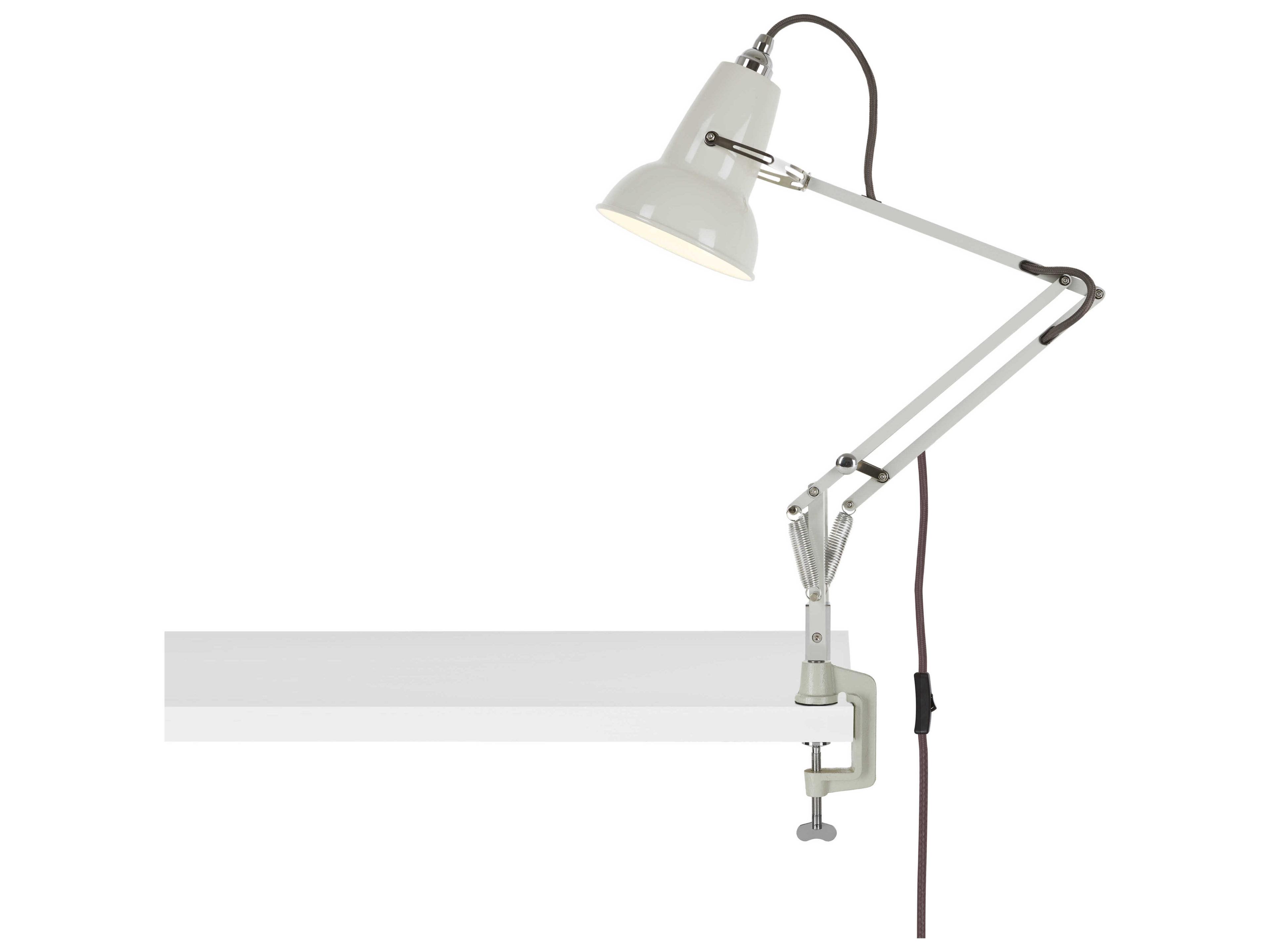 Anglepoise Original-1227 Mini Linen White Desk Lamp with Clamp