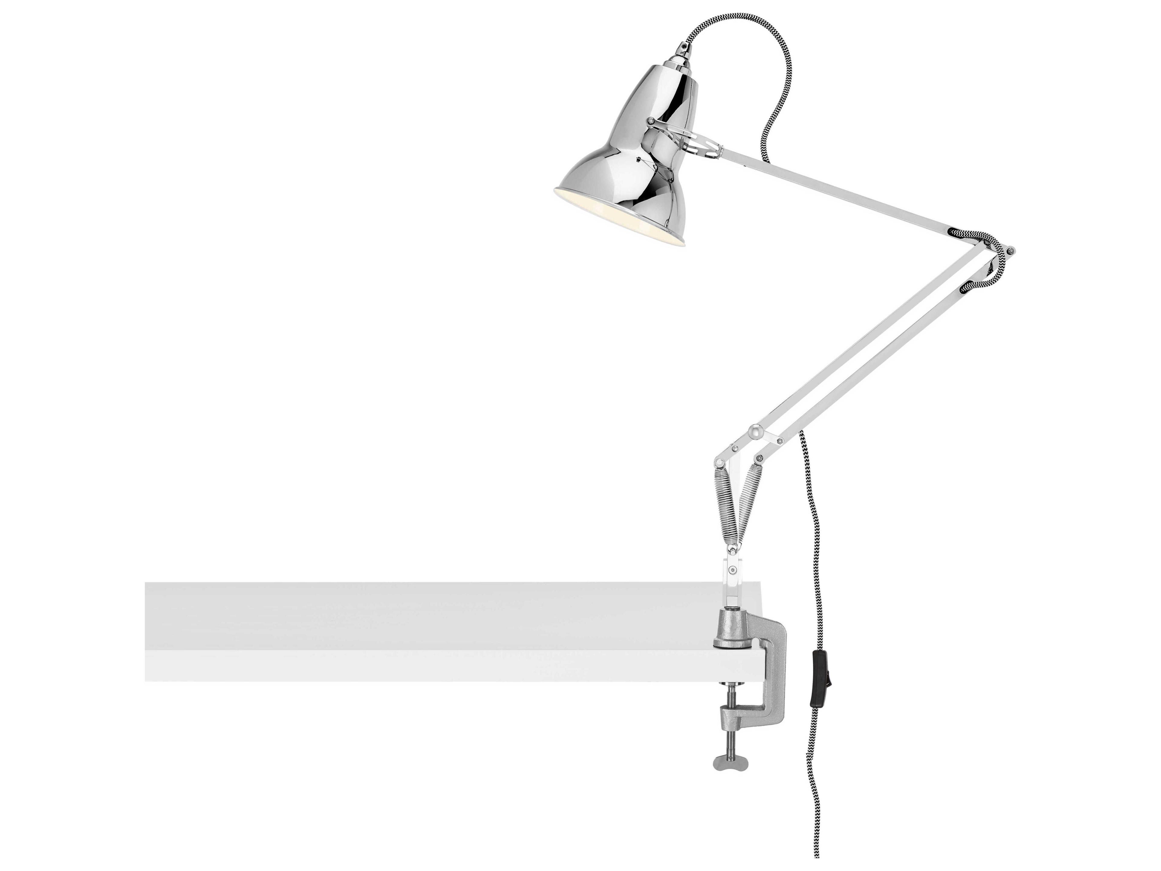 Anglepoise Original-1227 Bright Chrome Desk Lamp with Clamp