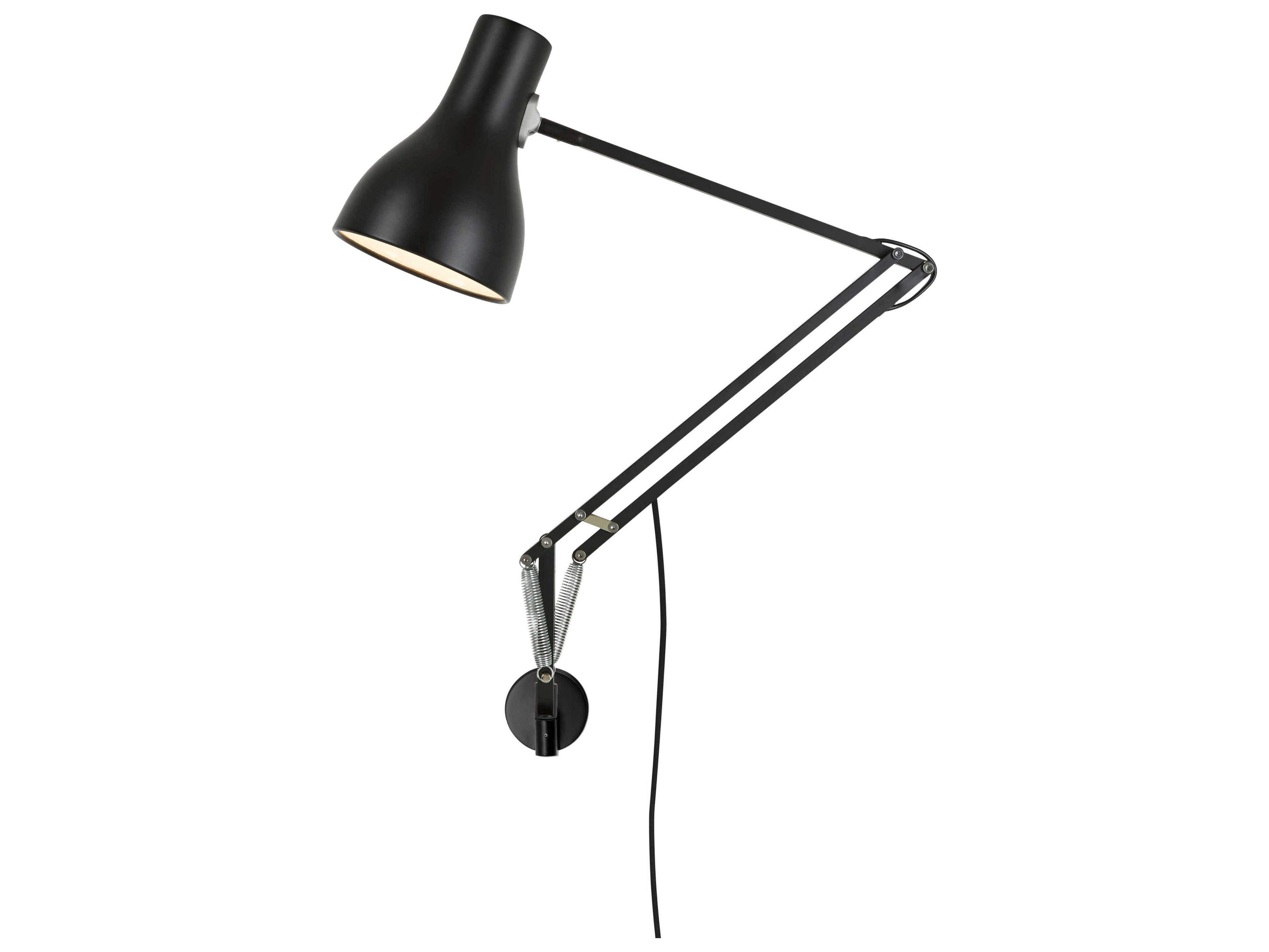 Anglepoise Type-75 1-Light Jet Black Swing Wall Sconce