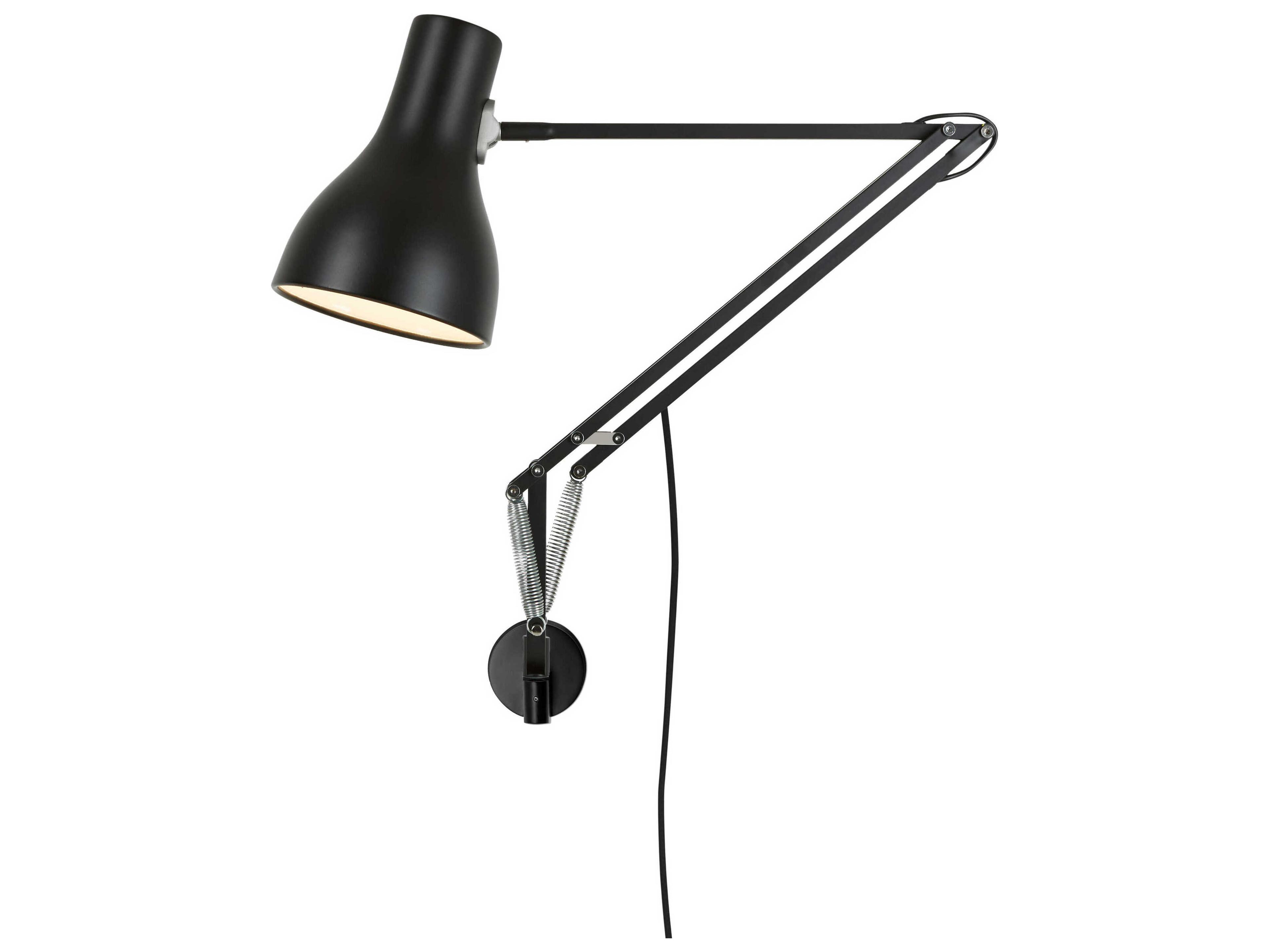 Anglepoise Type-75 1-Light Jet Black Swing Wall Sconce