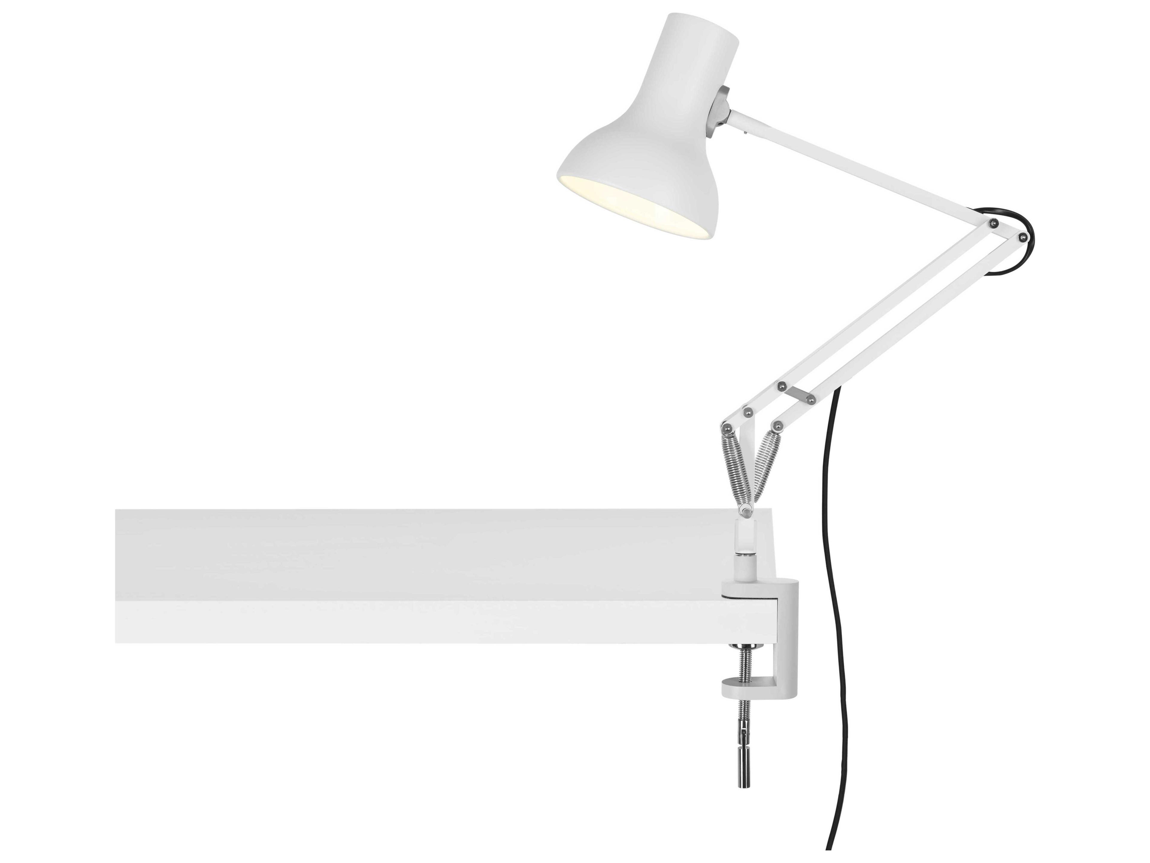 Anglepoise Type-75 Mini Alpine White Desk Lamp with Clamp