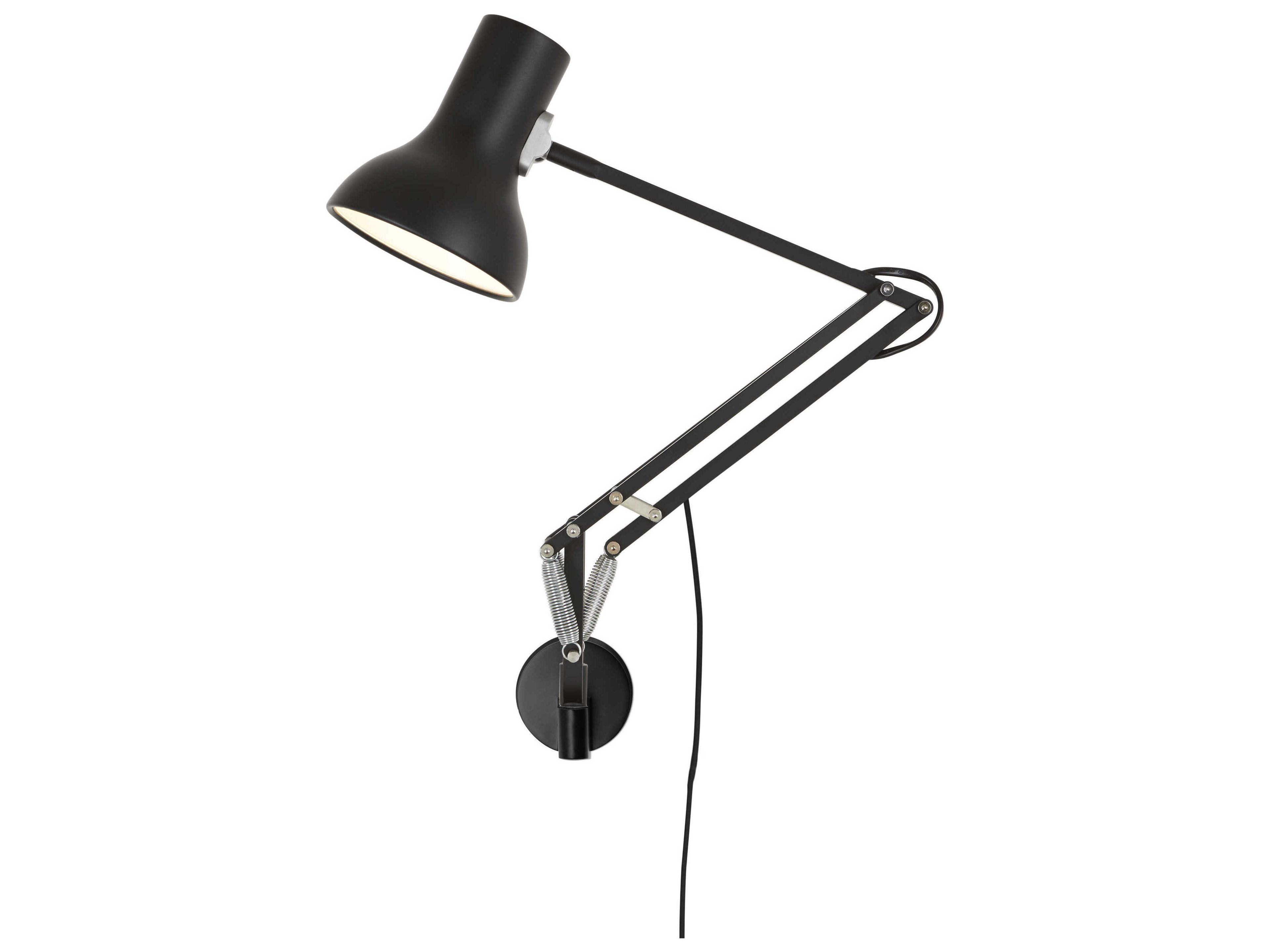 Anglepoise Type-75 Mini 1-Light Jet Black Swing Wall Sconce