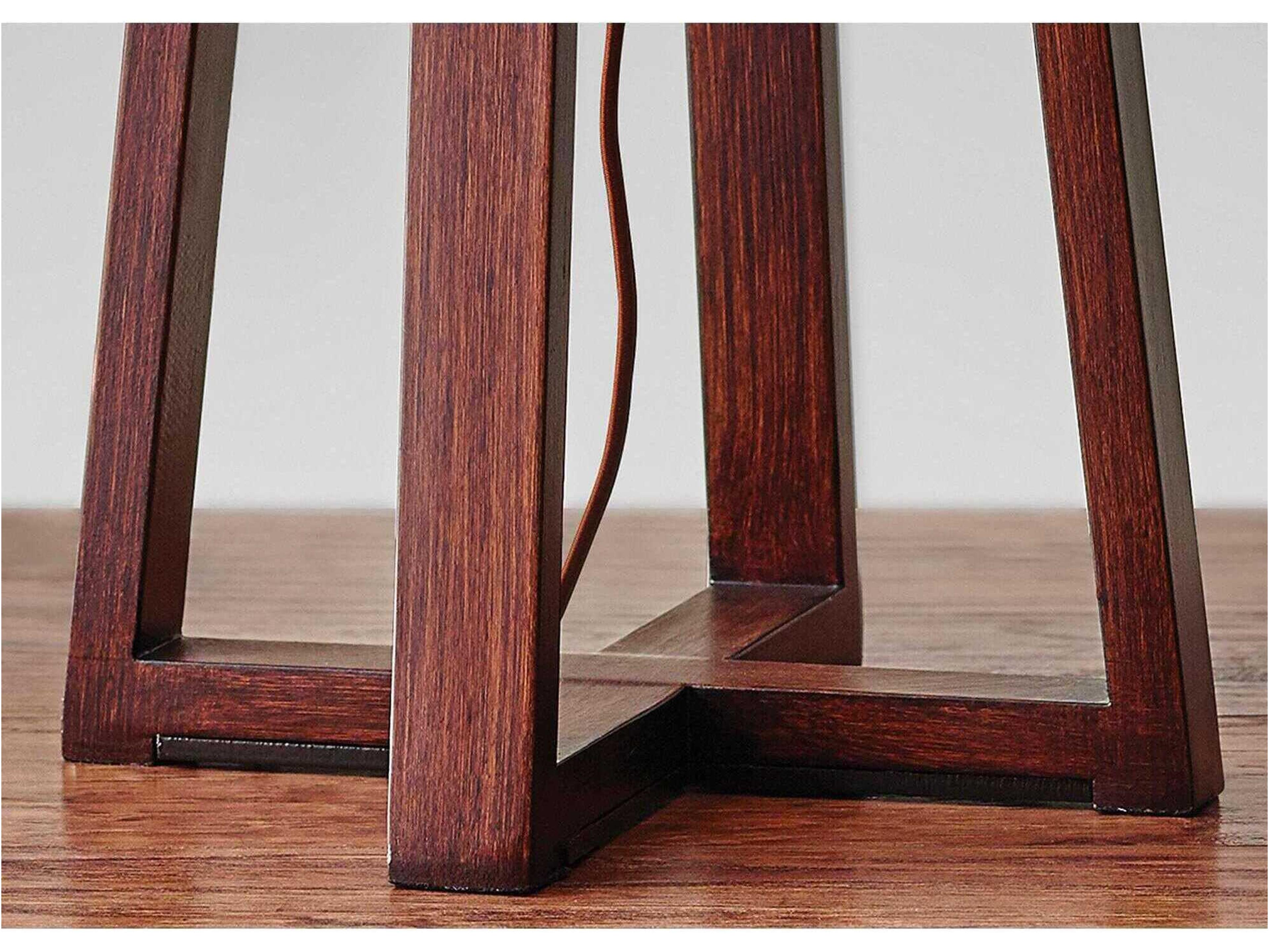 Adesso Quinn Walnut Birch Natural Fiber Linen Brown Table Lamp