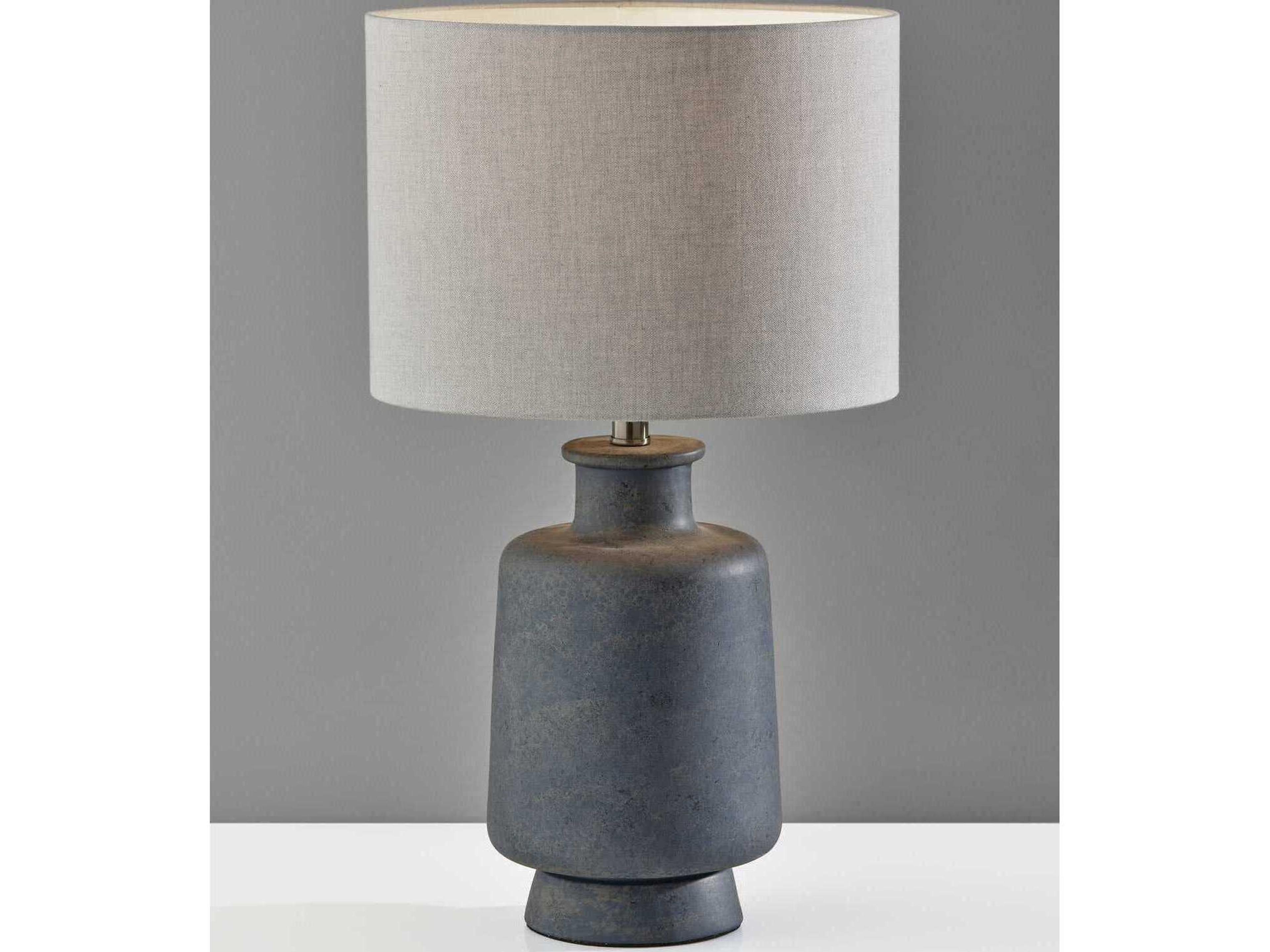 Adesso Skylar Grey Taupe Fabric Table Lamp