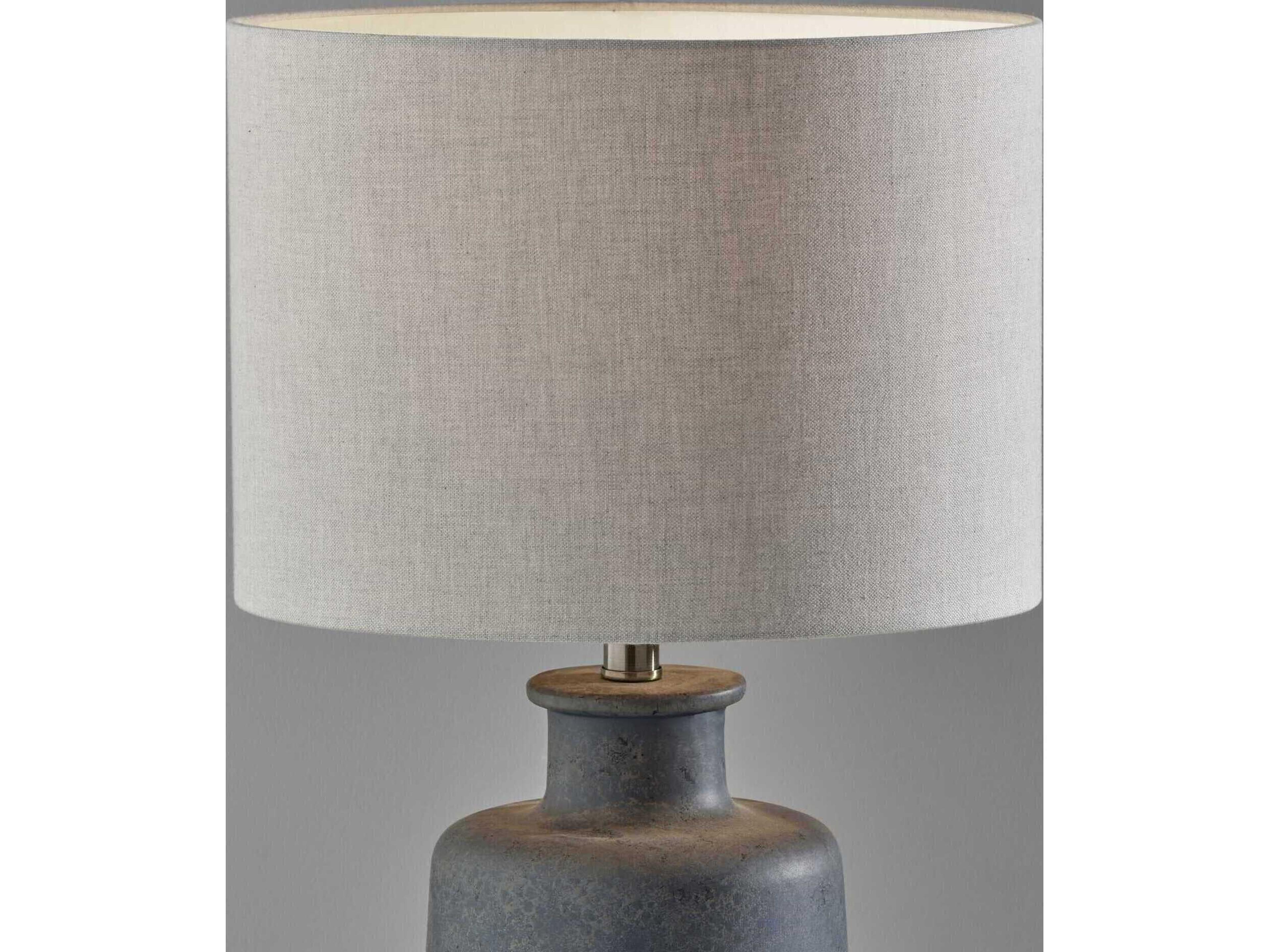 Adesso Skylar Grey Taupe Fabric Table Lamp