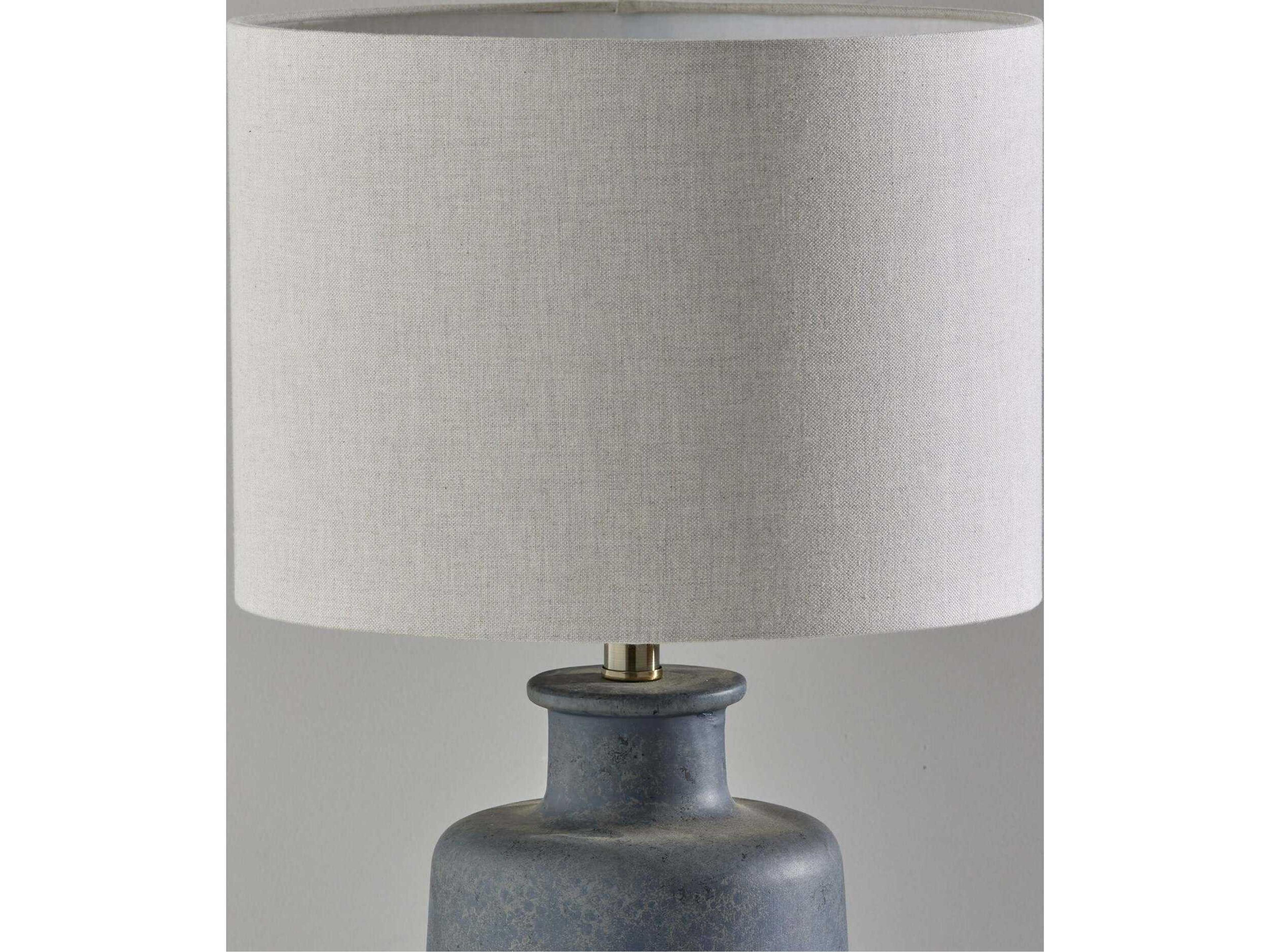 Adesso Skylar Grey Taupe Fabric Table Lamp