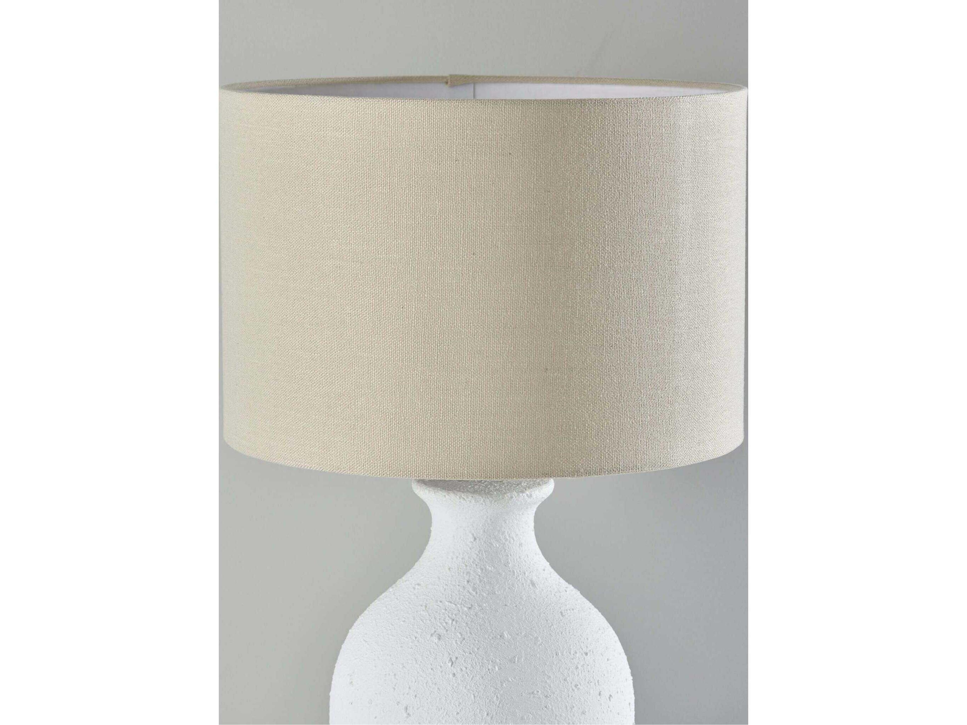 Adesso Margot White Textured Light Beige Fabric Buffet Lamp