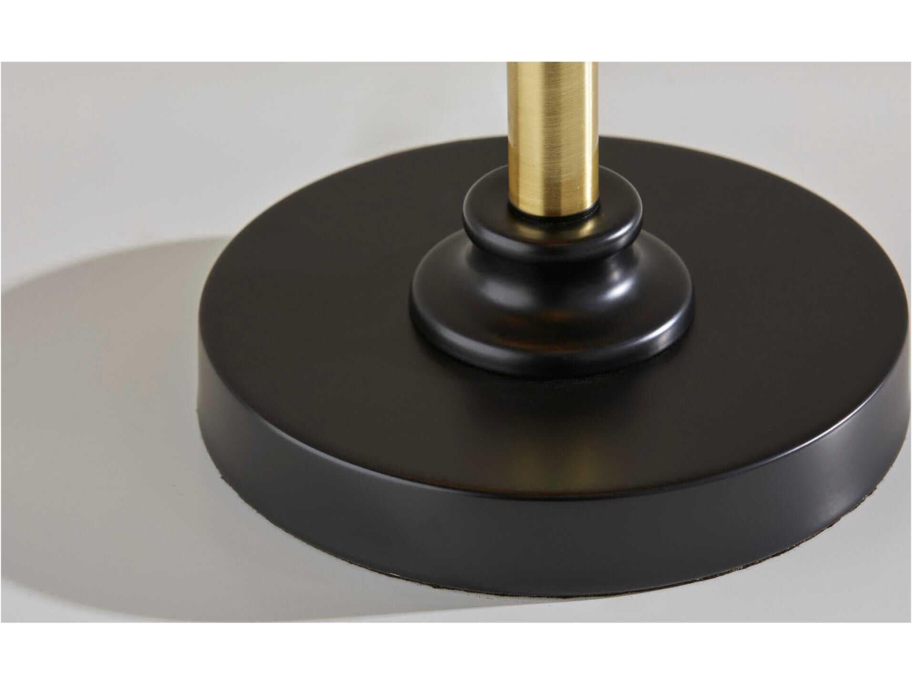 Adesso Cap Black Antique Brass Metal Table Lamp
