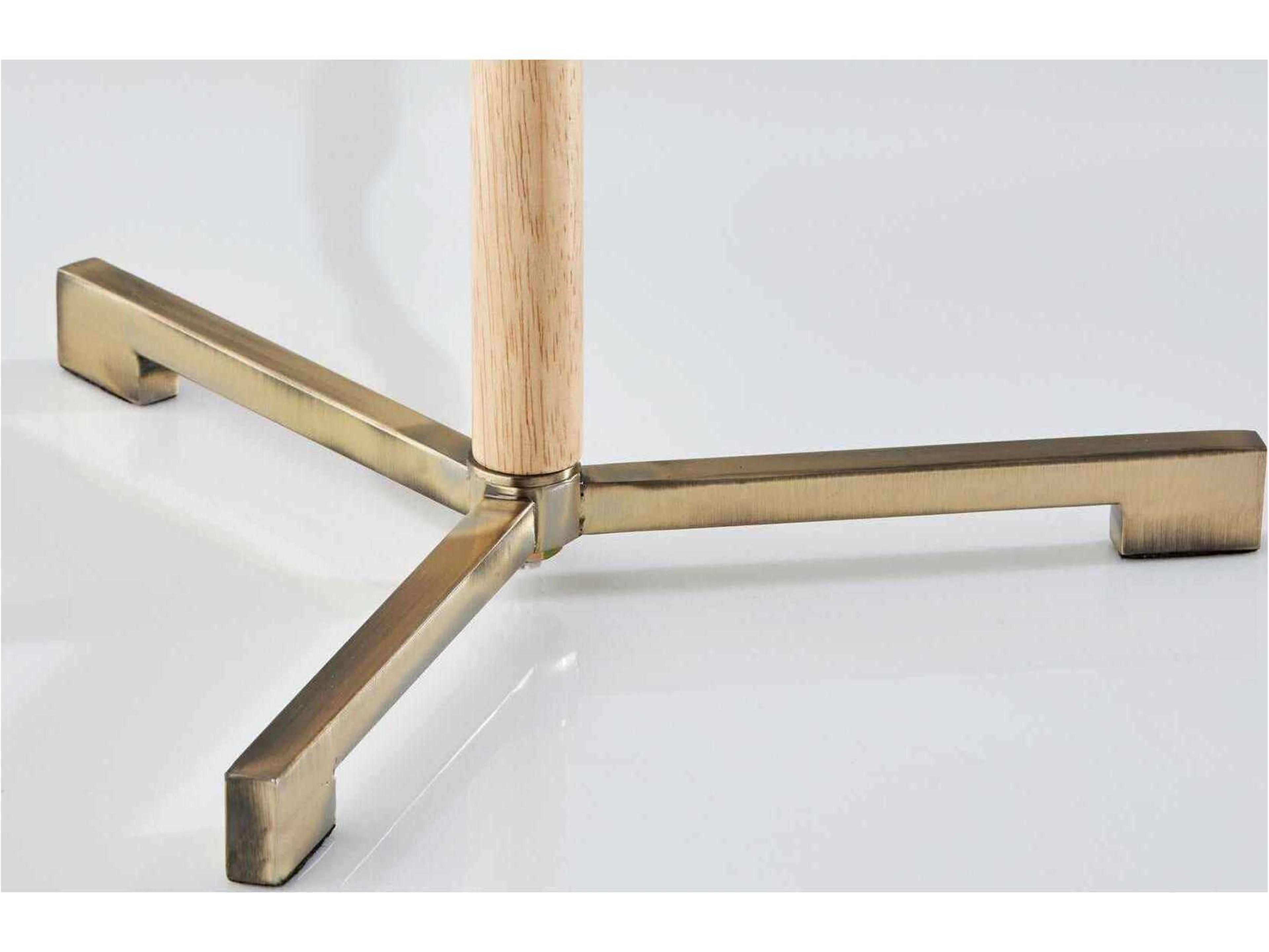 Adesso Maddox Natural Antique Brass White Textured Fabric Brown Buffet Lamp