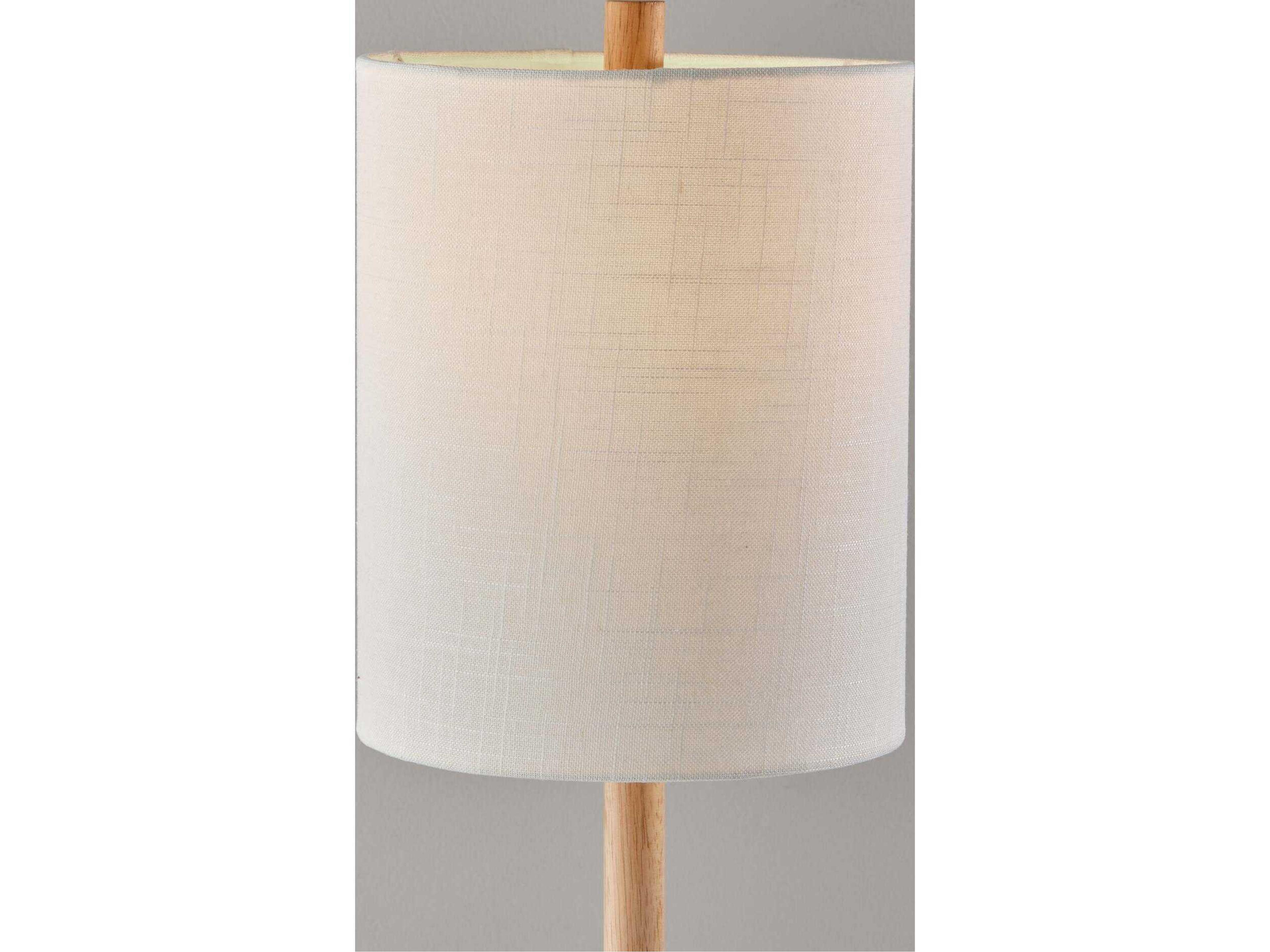 Adesso Maddox Natural Antique Brass White Textured Fabric Brown Buffet Lamp
