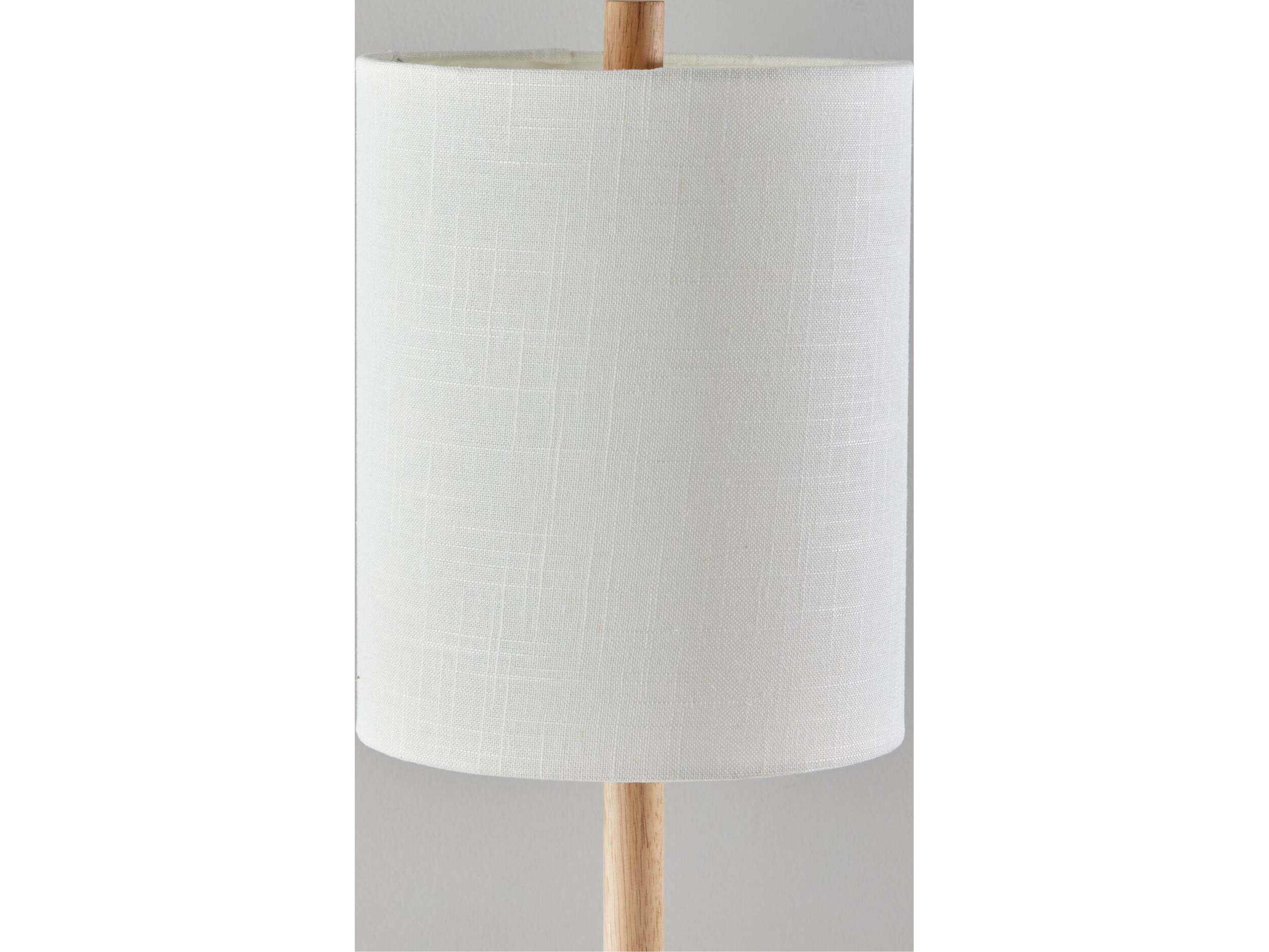 Adesso Maddox Natural Antique Brass White Textured Fabric Brown Buffet Lamp