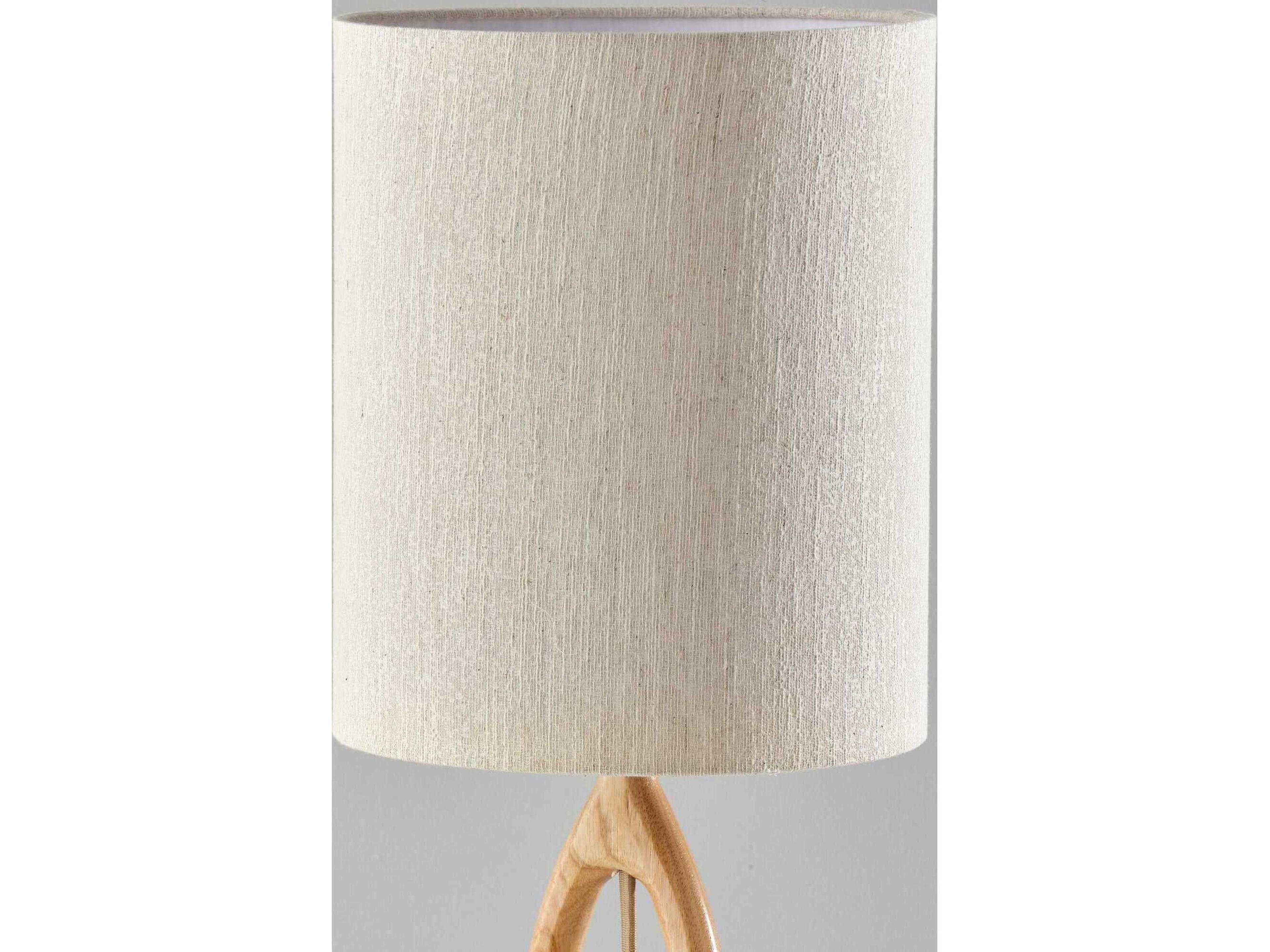 Adesso Mayfair Natural Light Textured Beige Fabric Brown Buffet Lamp