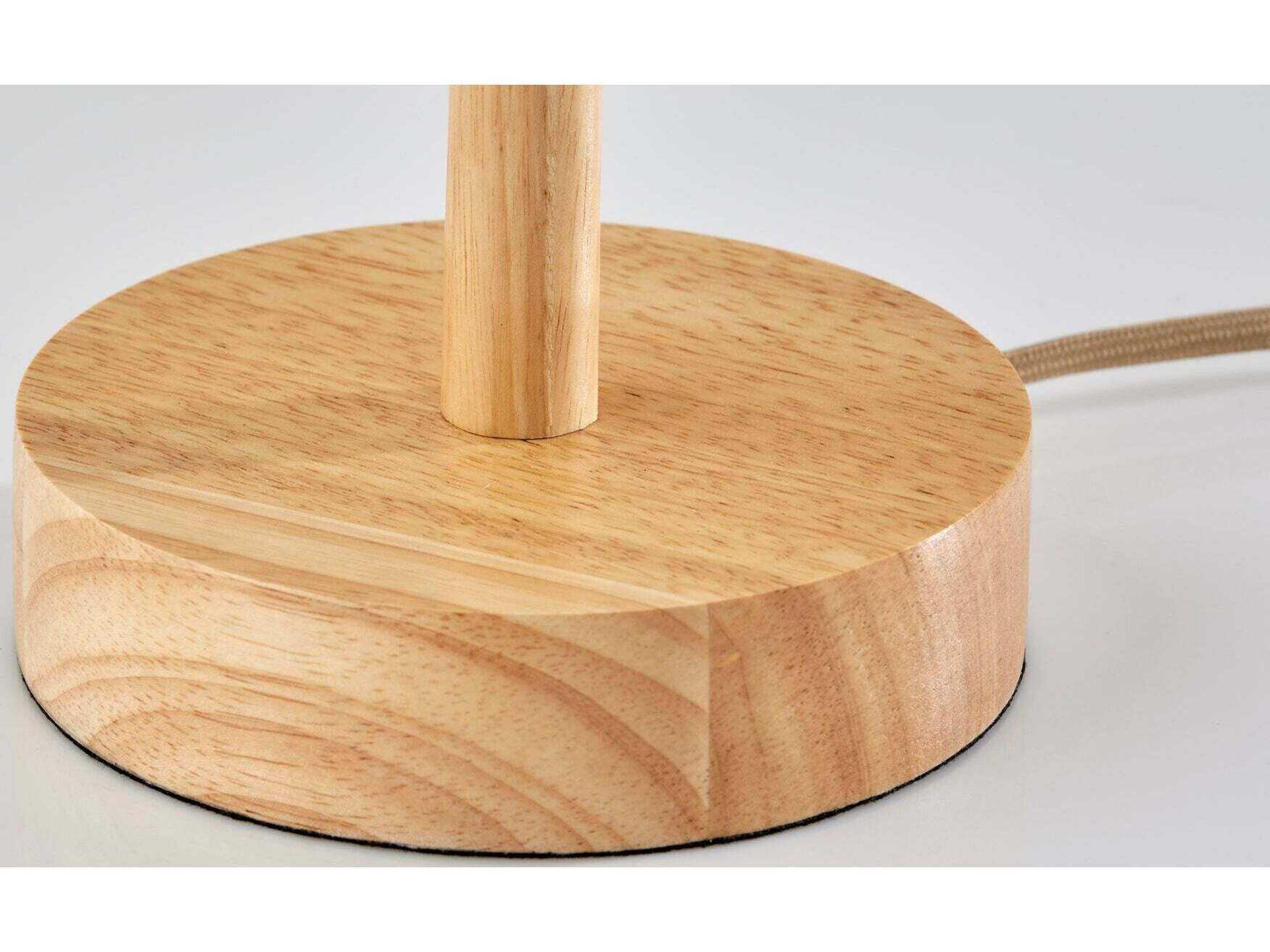 Adesso Mayfair Natural Light Textured Beige Fabric Brown Buffet Lamp