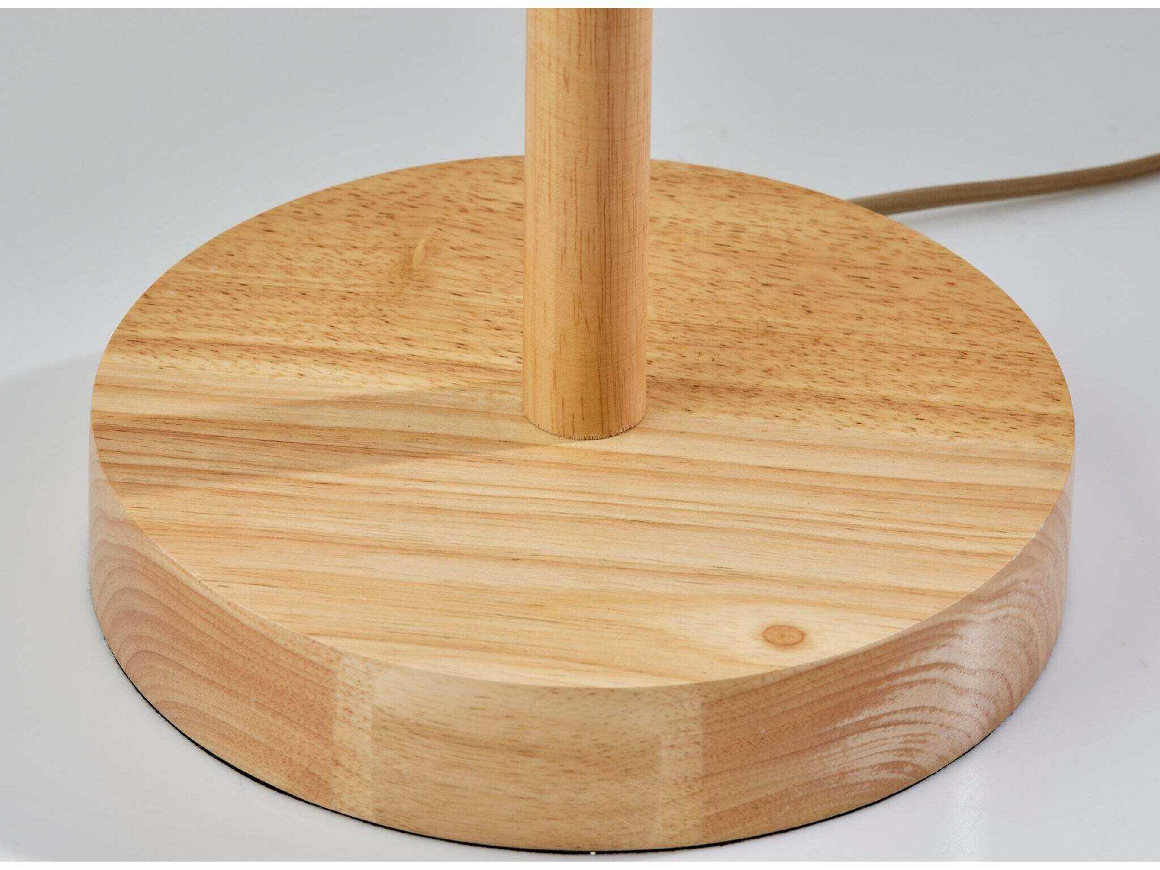 Adesso Mayfair Beige Light Textured Fabric Brown Floor Lamp