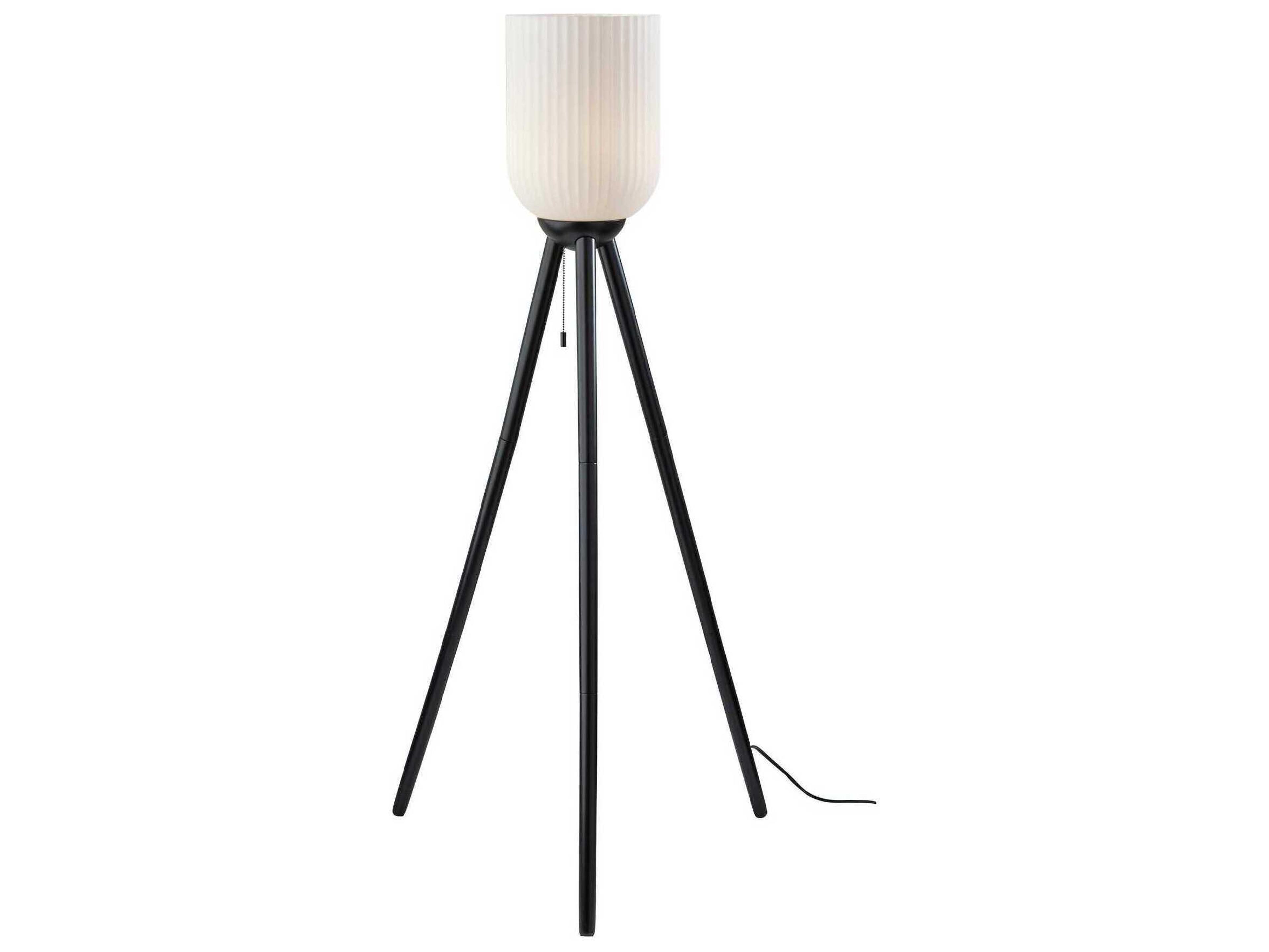 Kinsley Tripod Floor Lamp in Black Wood