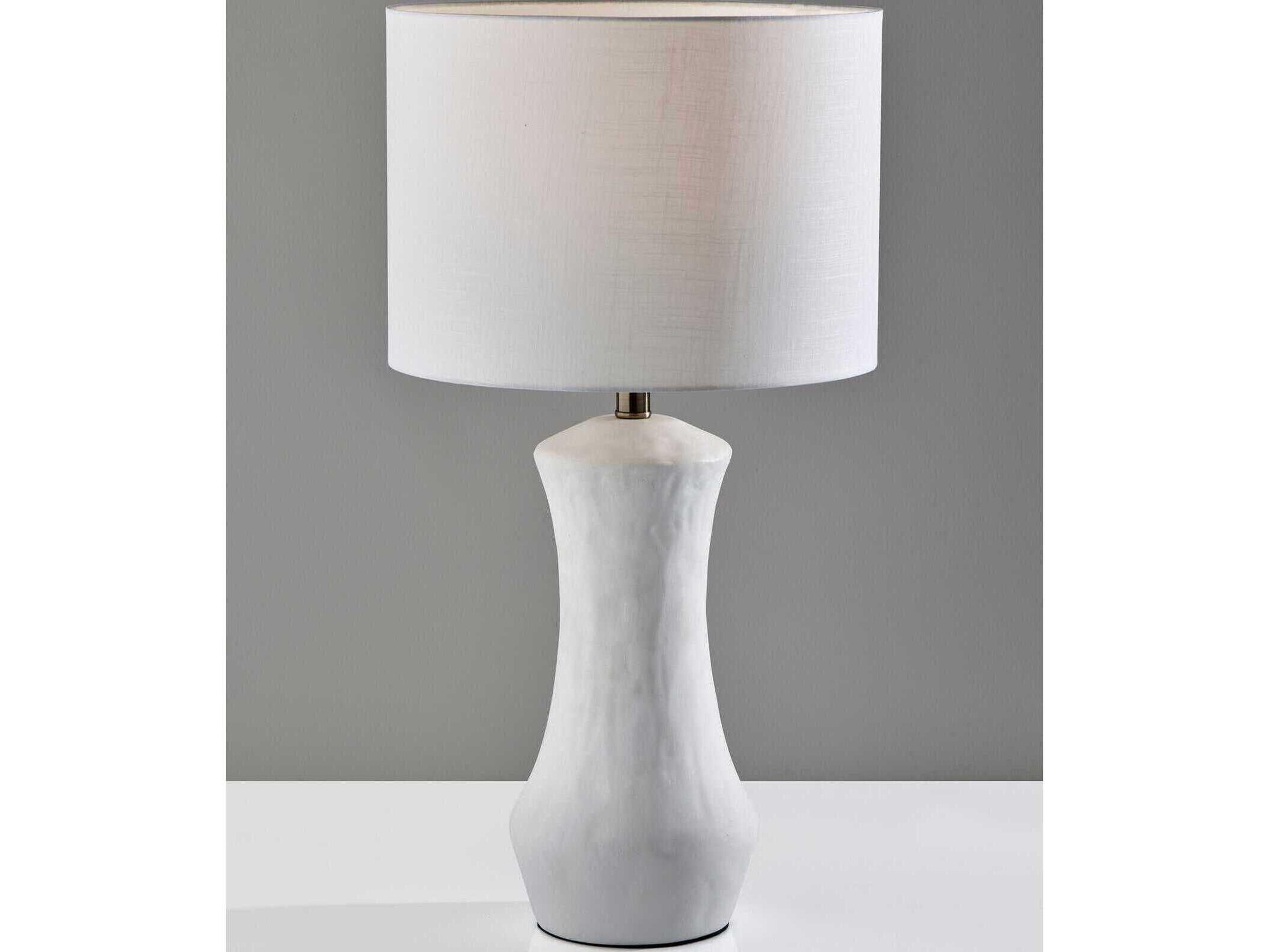Adesso Marissa Matte White Fabric Buffet Lamp