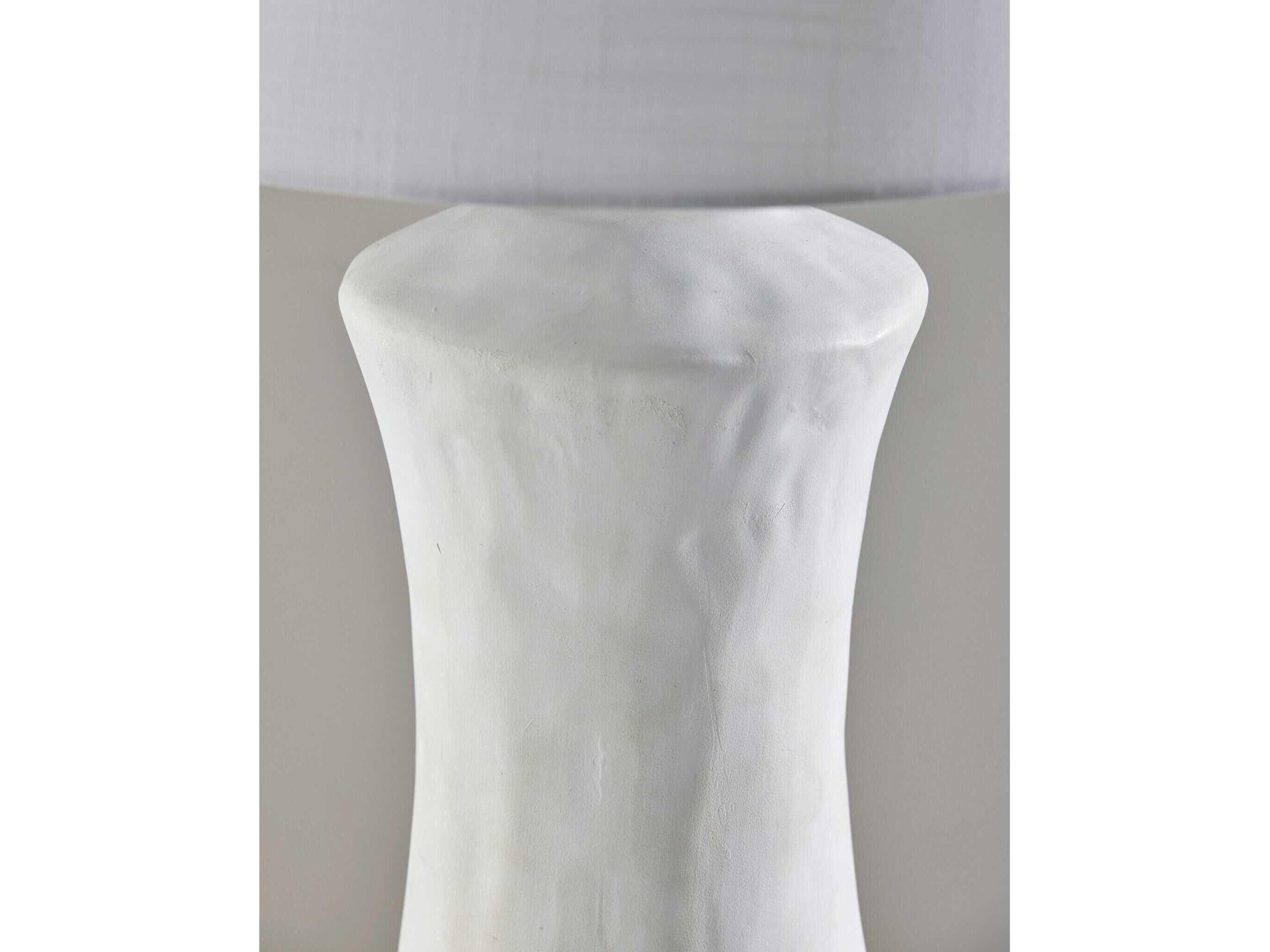 Adesso Marissa Matte White Fabric Buffet Lamp