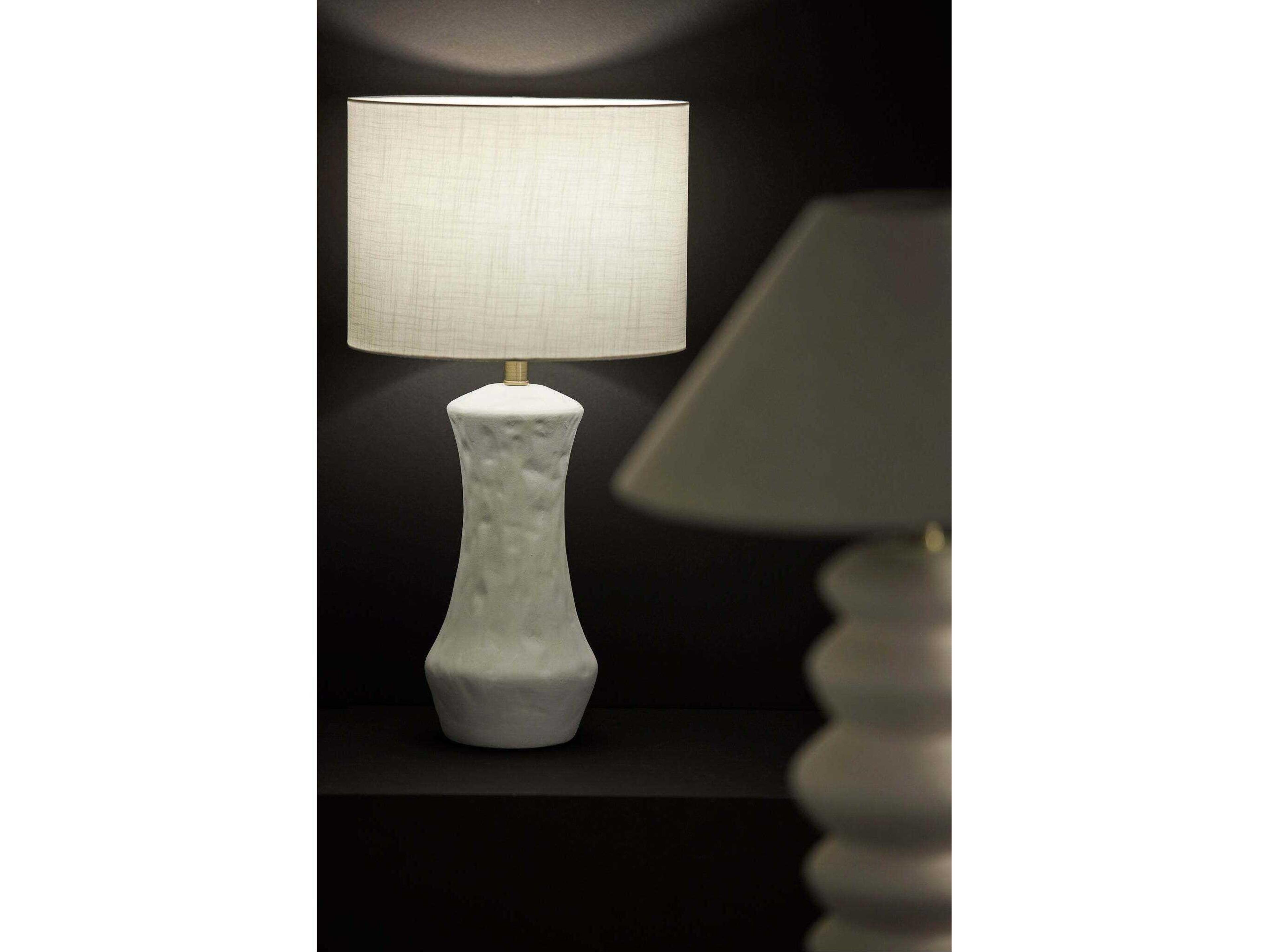 Adesso Marissa Matte White Fabric Buffet Lamp
