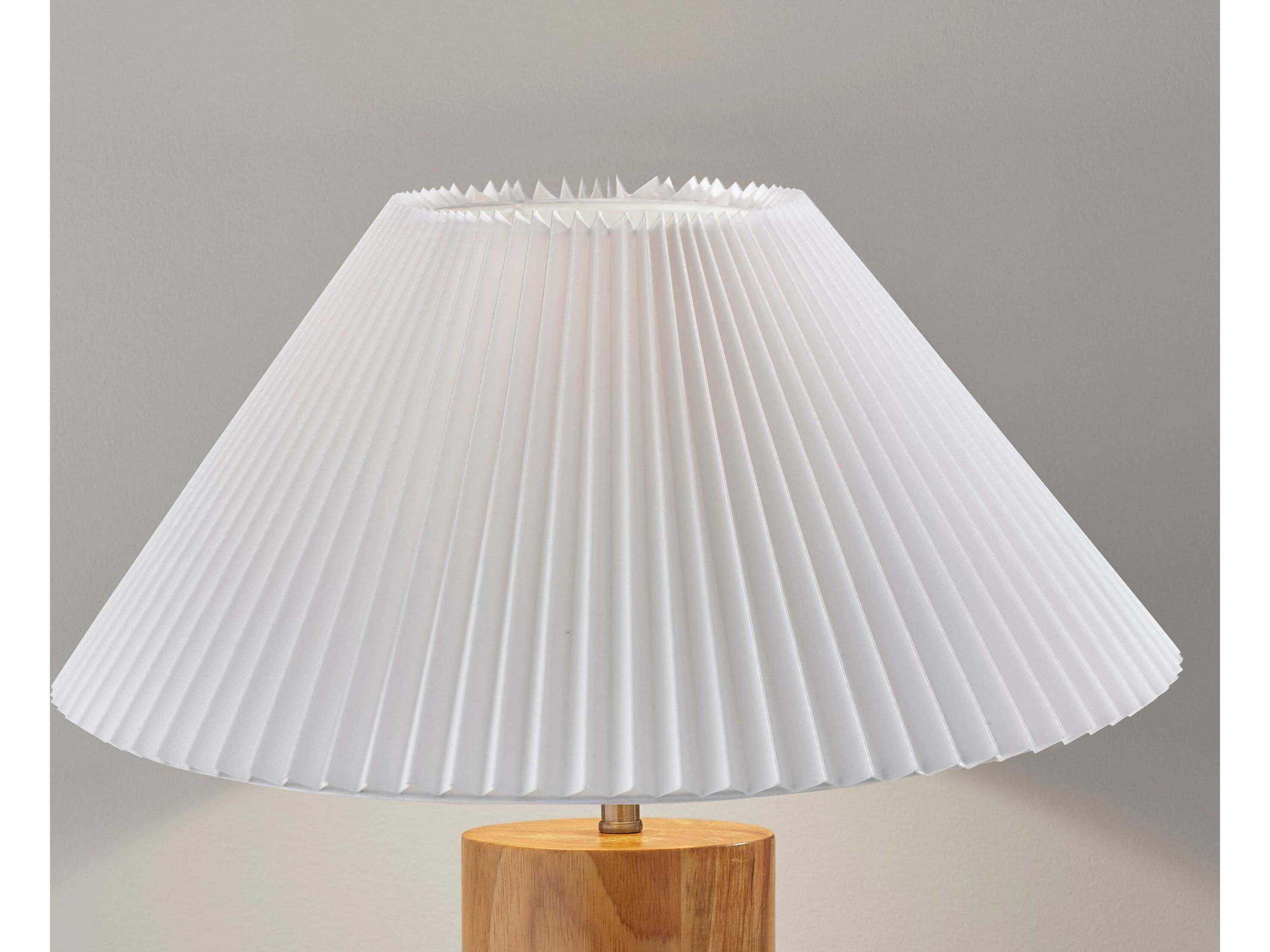 Adesso Marta Natural White Pleated Fabric Brown Buffet Lamp