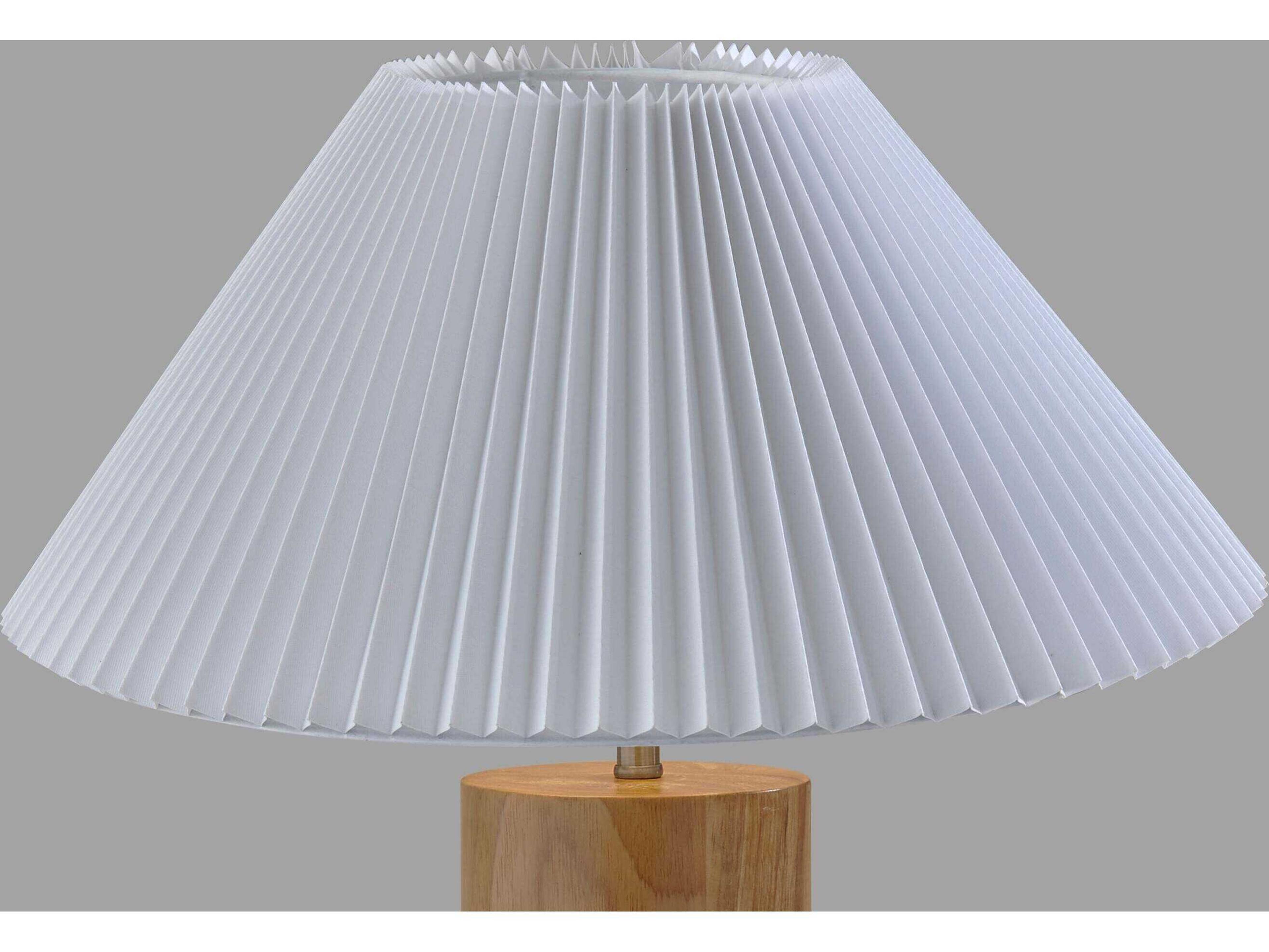 Adesso Marta Natural White Pleated Fabric Brown Buffet Lamp