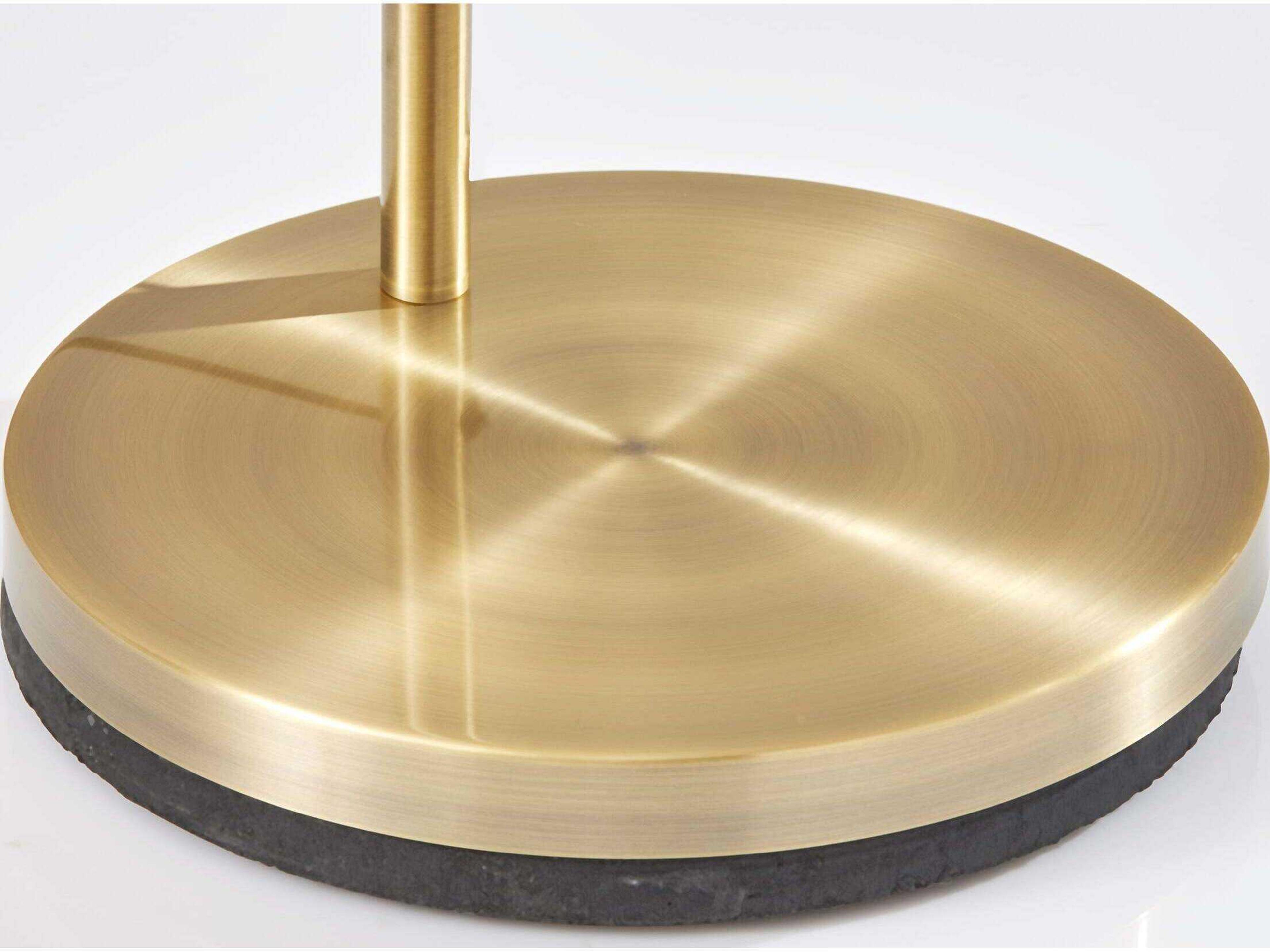 Adesso Ronan Antique Brass Matte White Opal Glass Floor Lamp