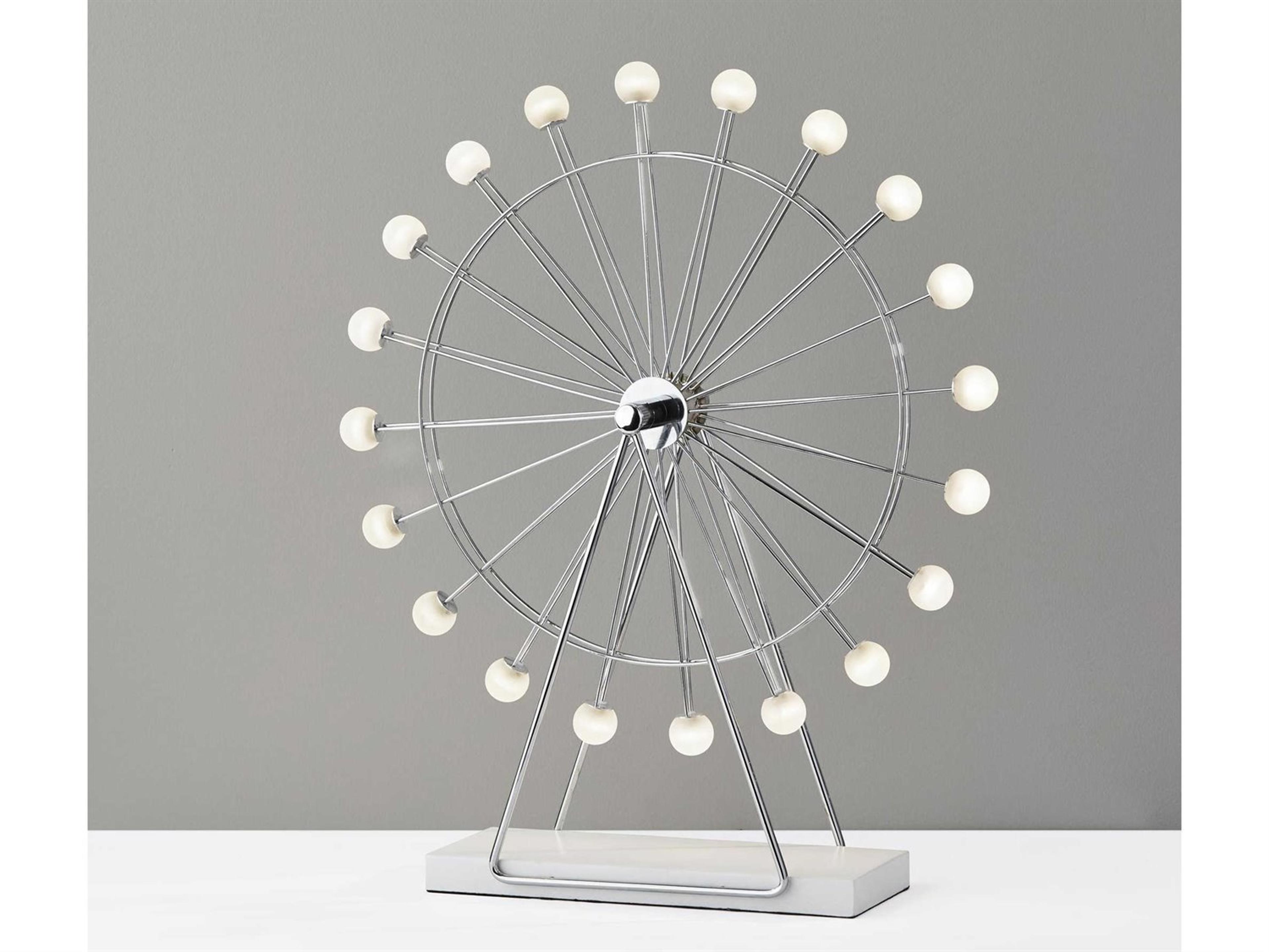 Adesso Coney Chrome Frosted Acrylic Table Lamp