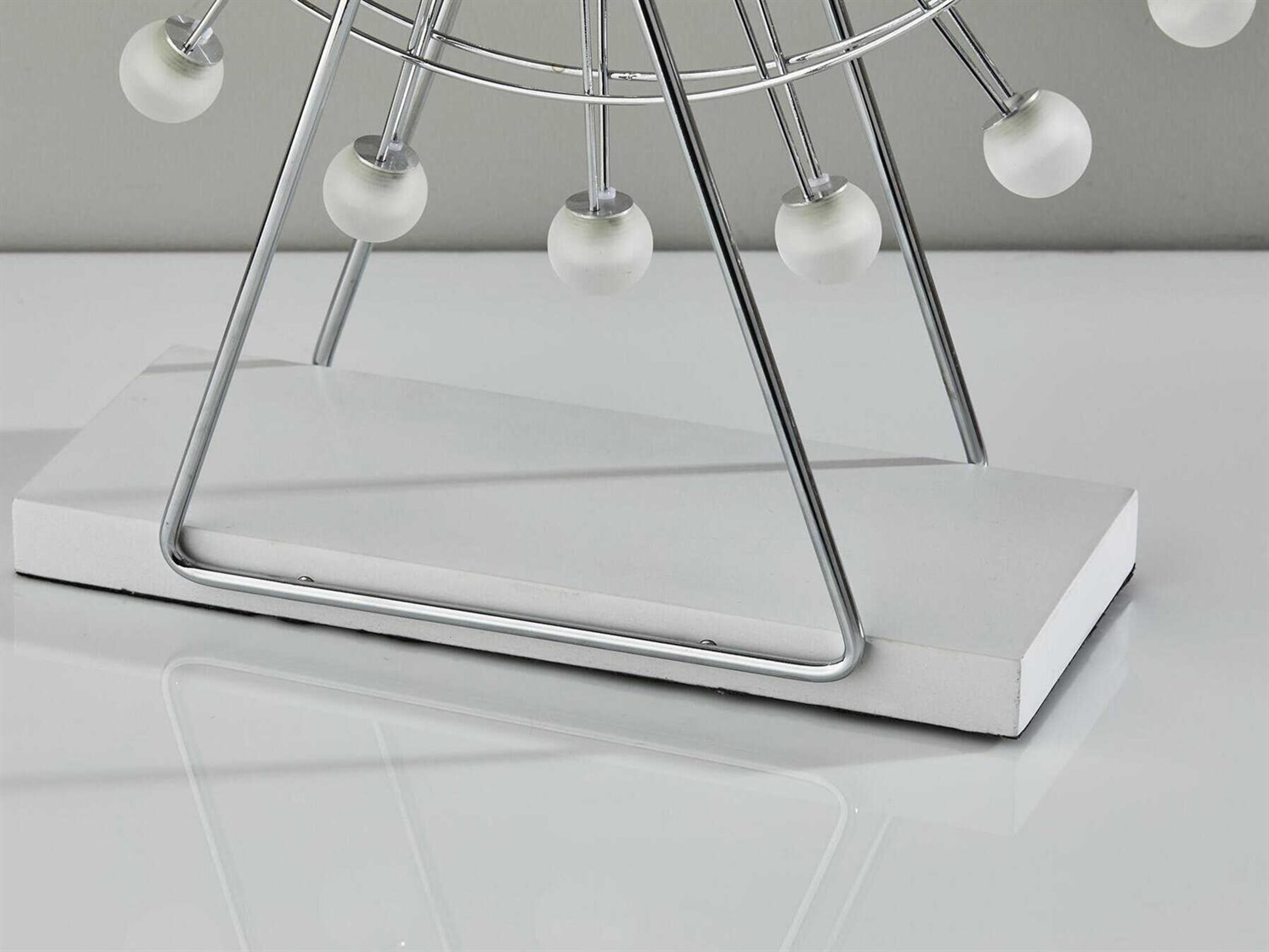 Adesso Coney Chrome Frosted Acrylic Table Lamp