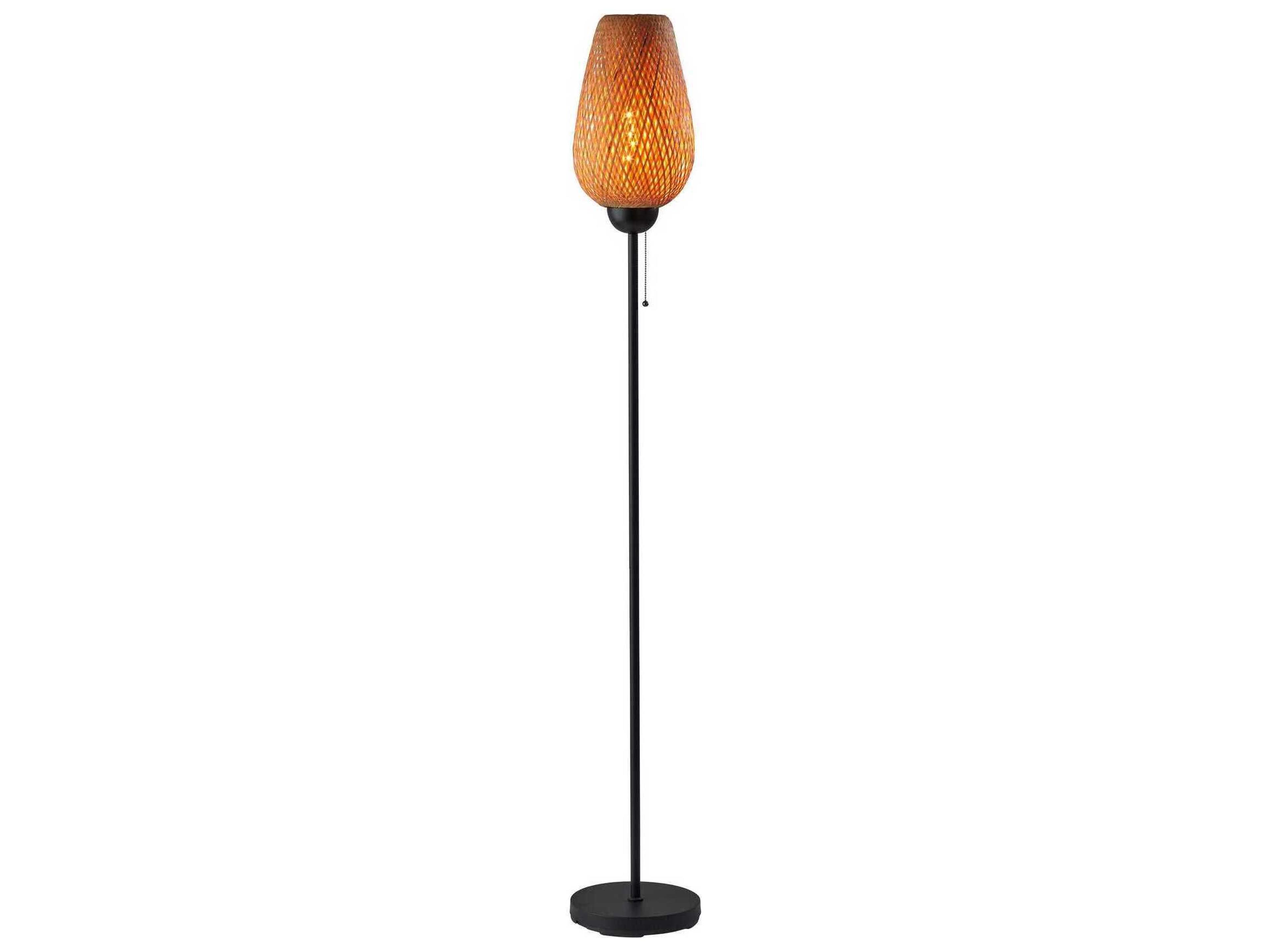 Hugo Floor Lamp with Natural Bamboo Shade
