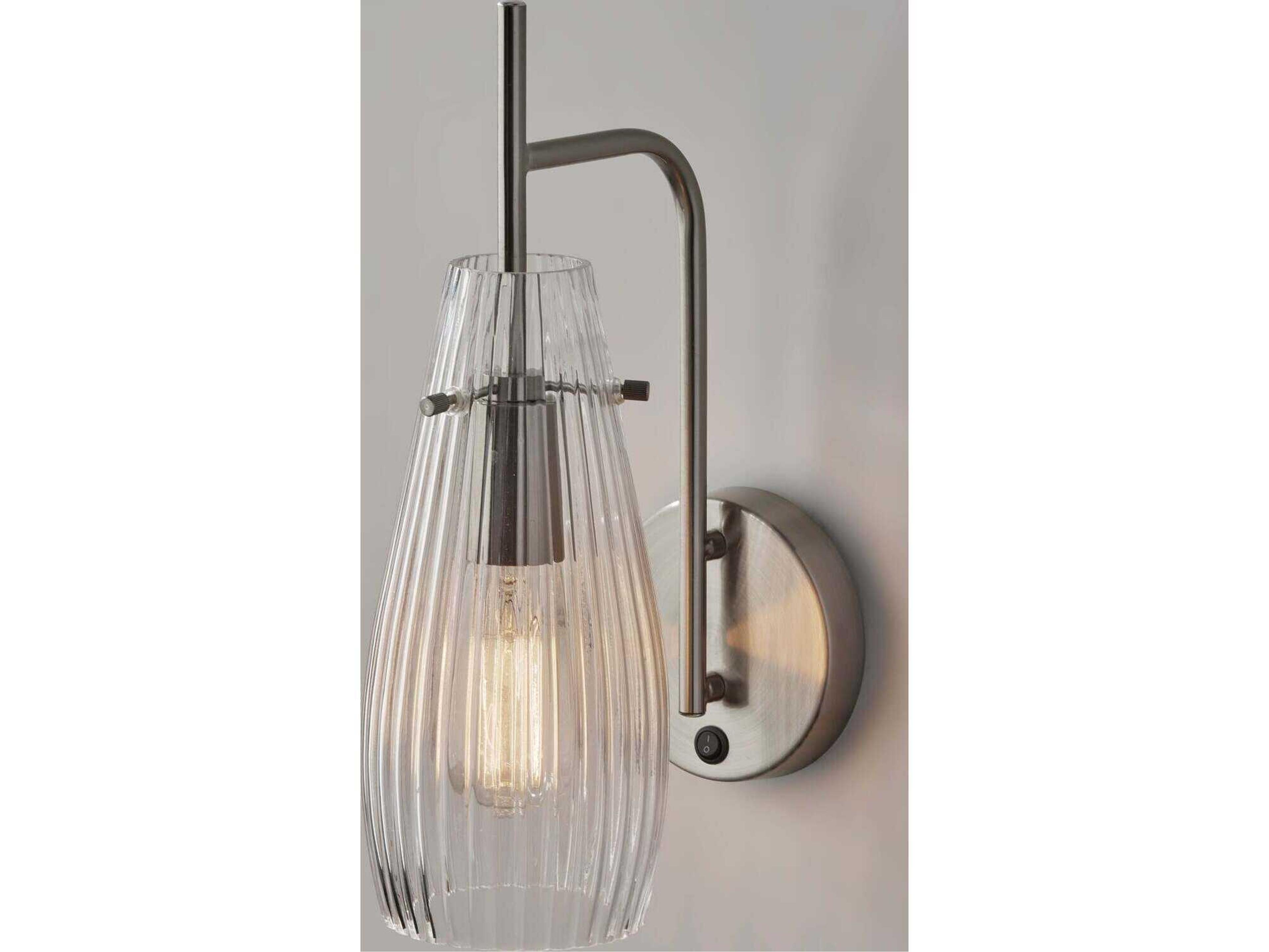 Adesso Layla Brushed Steel Wall Sconce