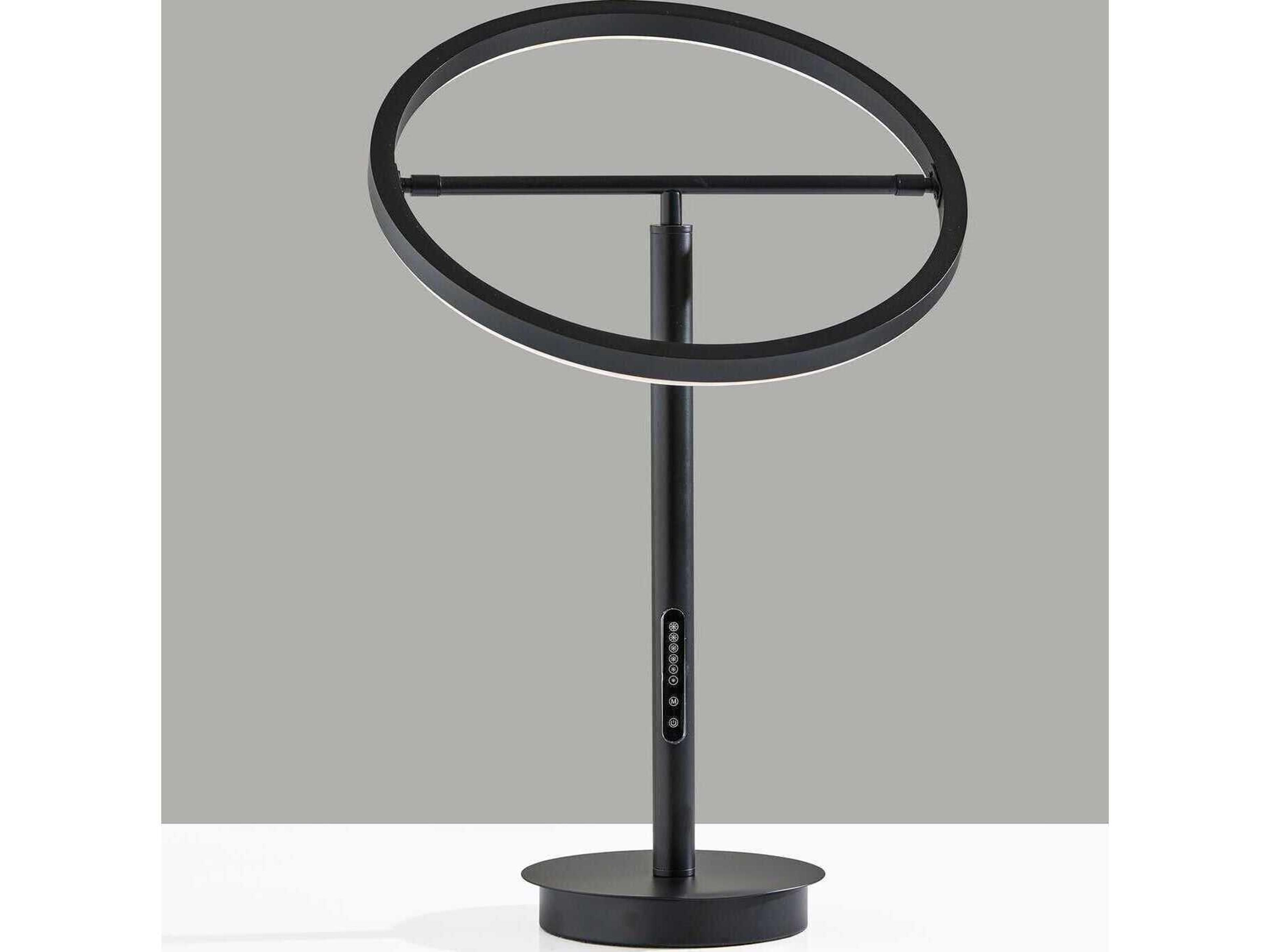 Adesso Falcon Black Metal With Frosted Rubber Diffuser Table Lamp
