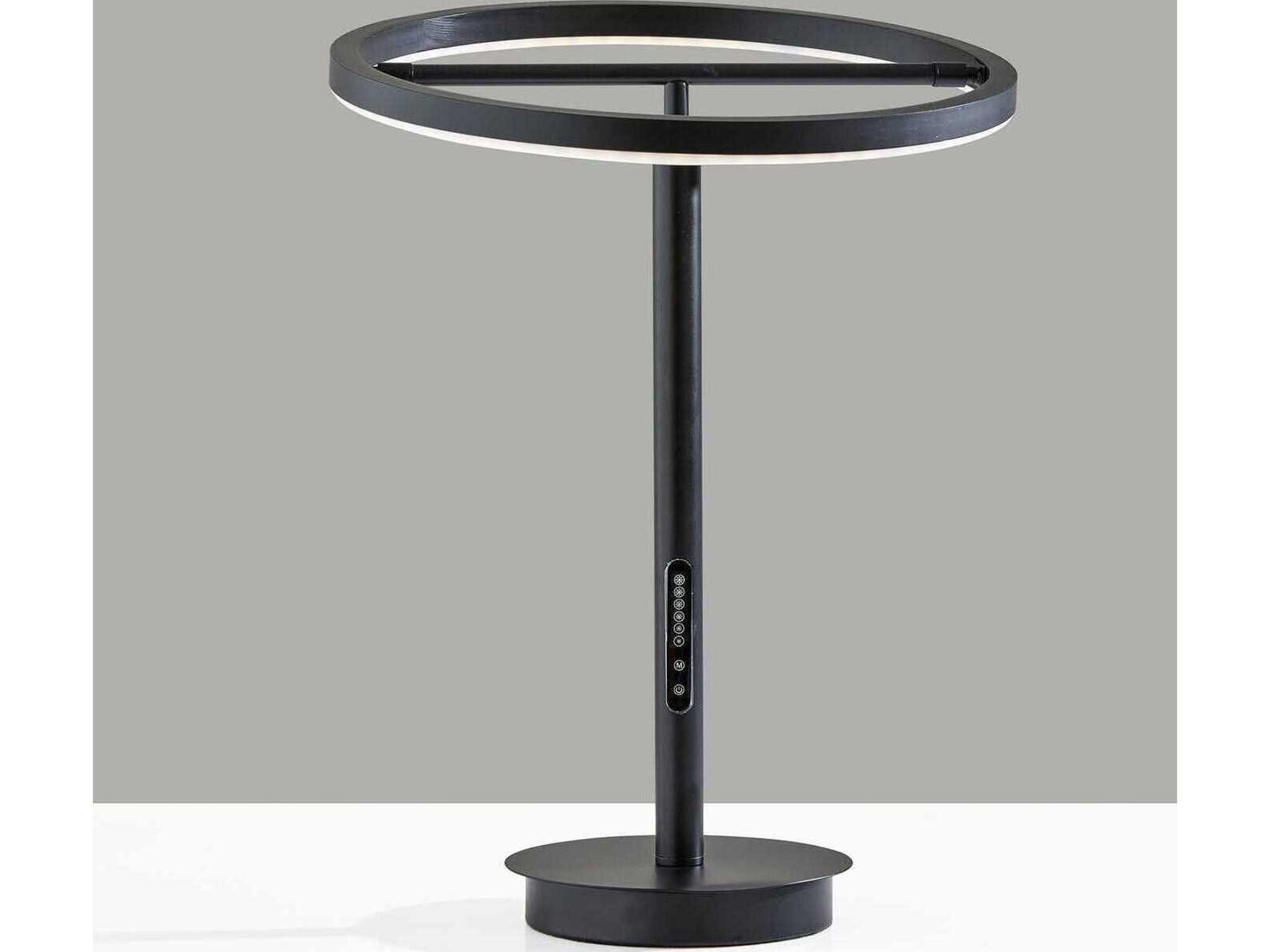 Adesso Falcon Black Metal With Frosted Rubber Diffuser Table Lamp