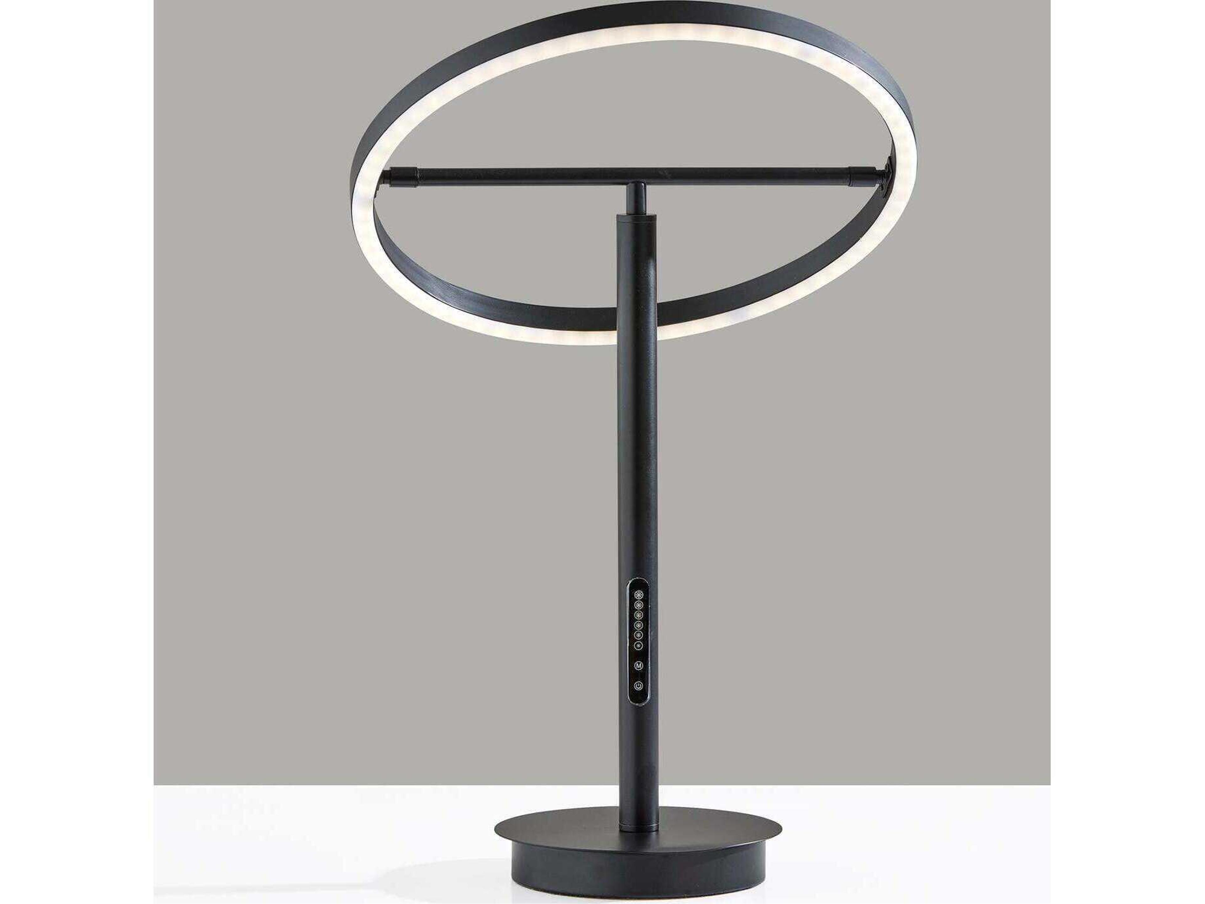 Adesso Falcon Black Metal With Frosted Rubber Diffuser Table Lamp