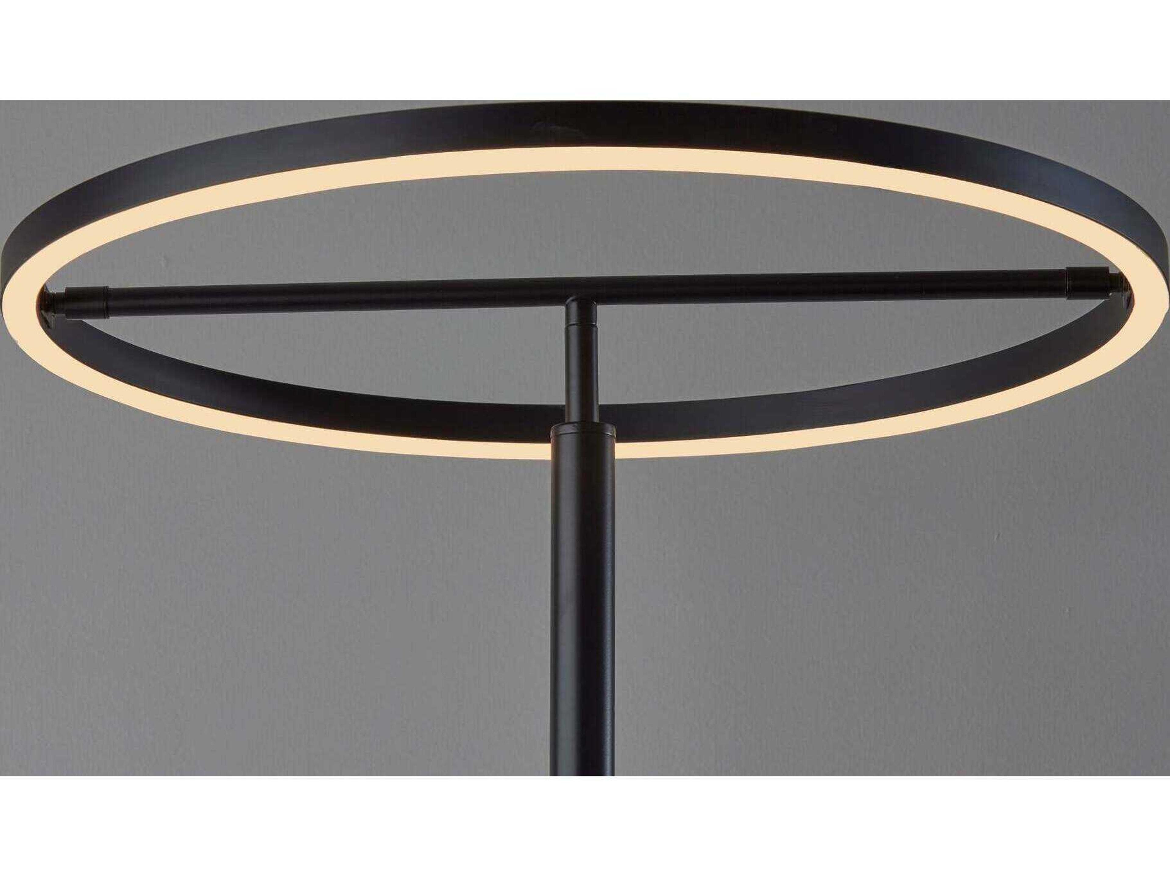 Adesso Falcon Black Metal With Frosted Rubber Diffuser Floor Lamp