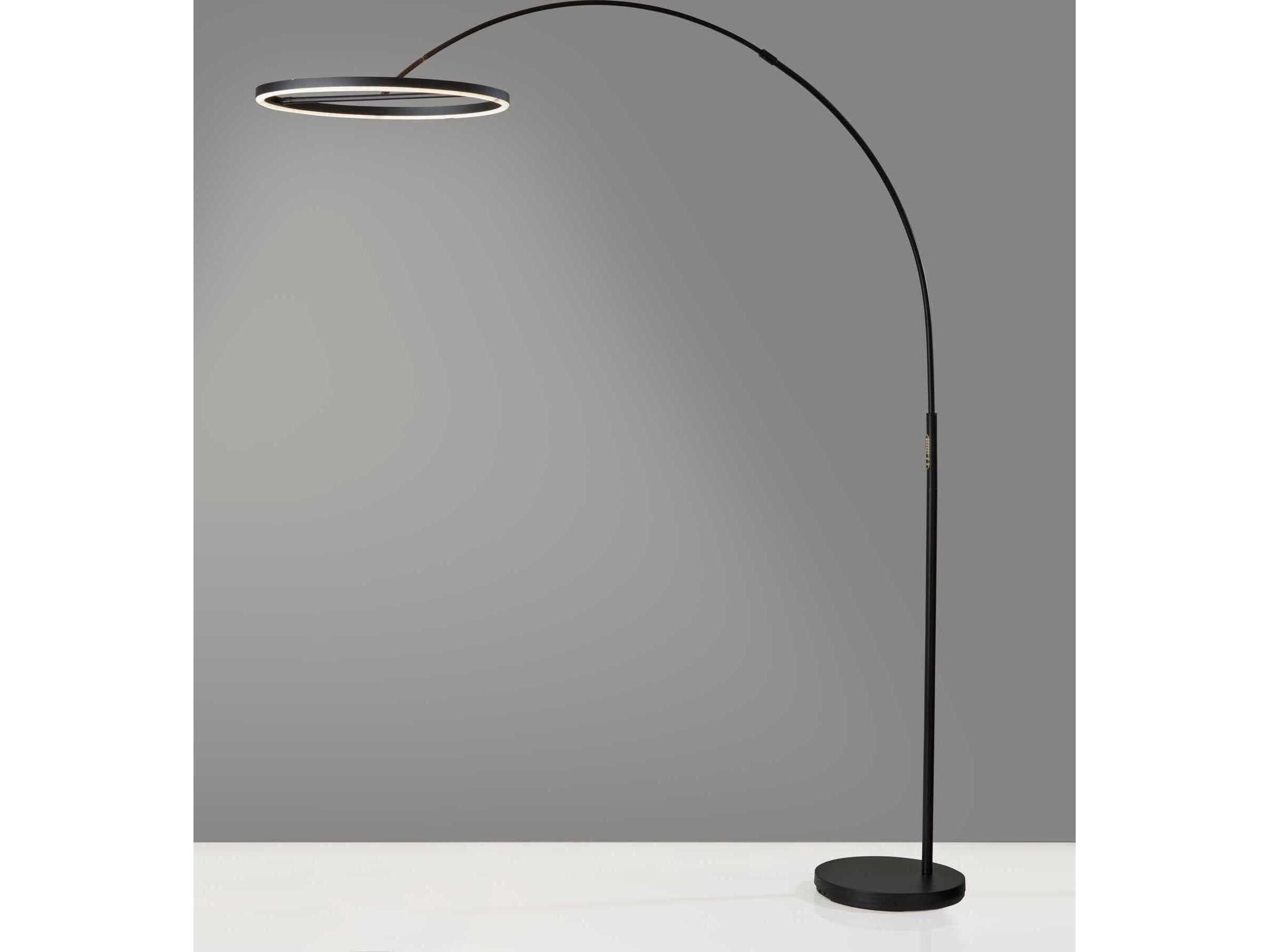 Adesso Falcon Black Metal With Frosted Rubber Diffuser Floor Lamp