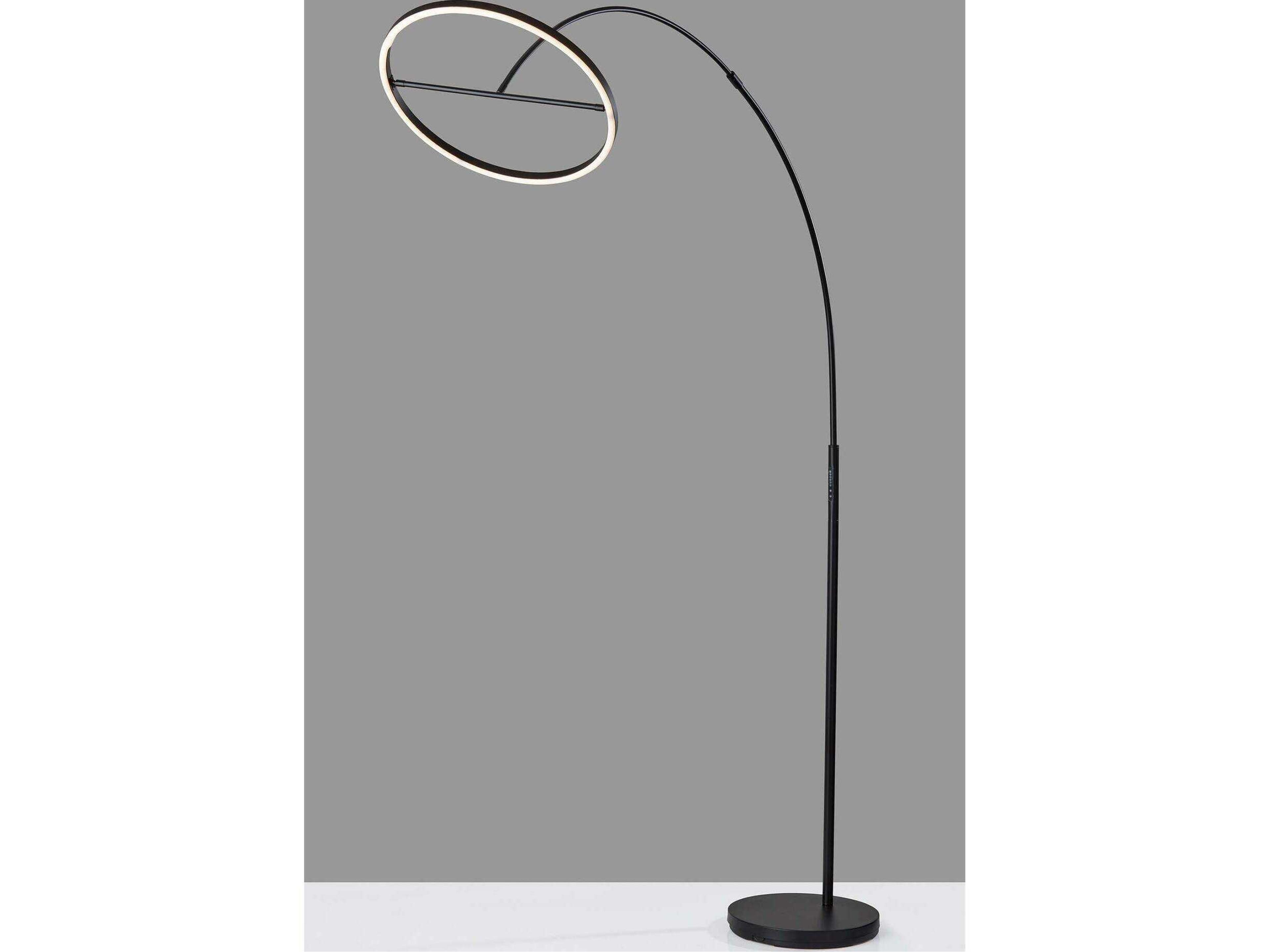 Adesso Falcon Black Metal With Frosted Rubber Diffuser Floor Lamp