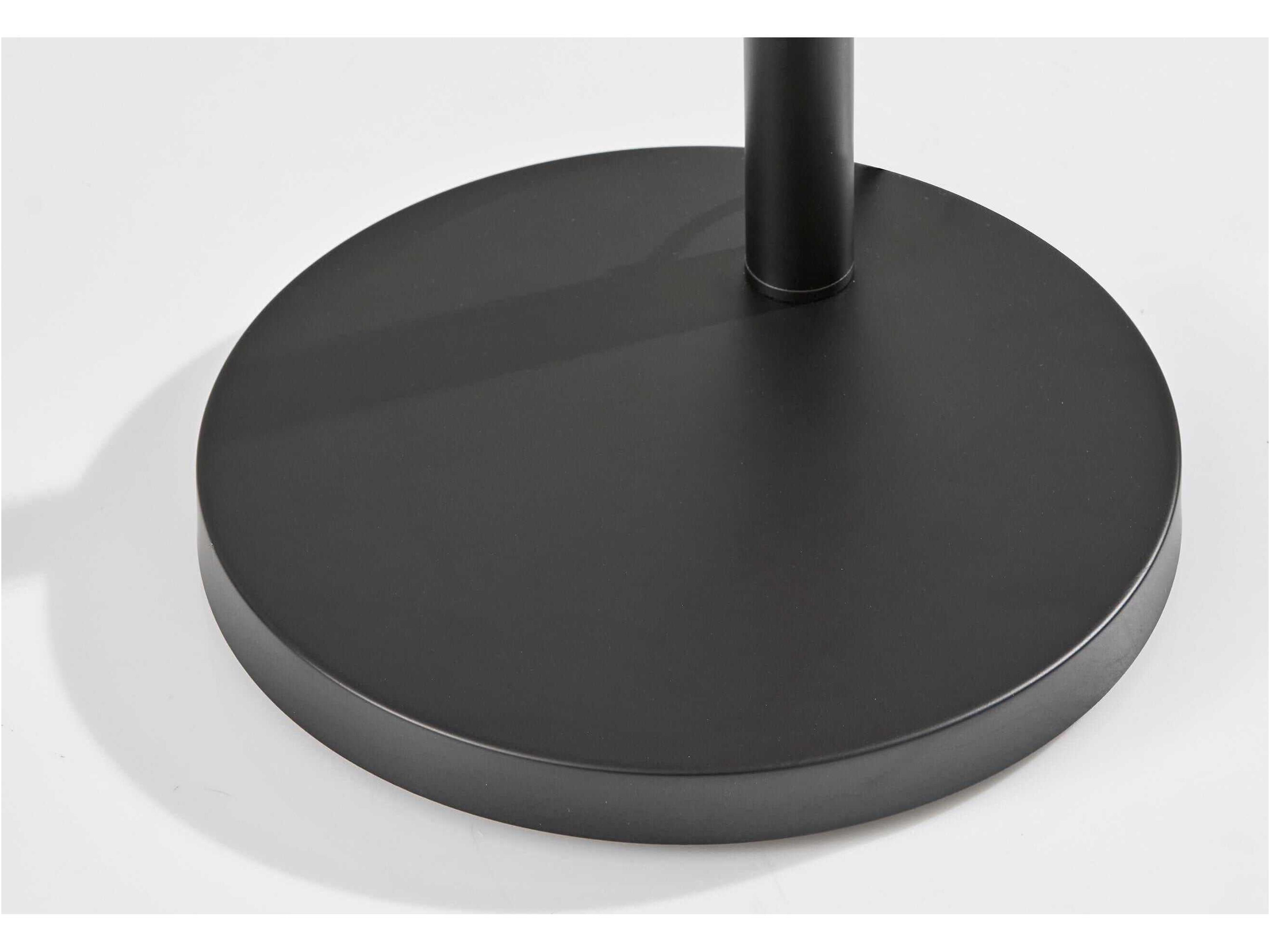 Adesso Tate Black Mirrored Smoked Glass Floor Lamp