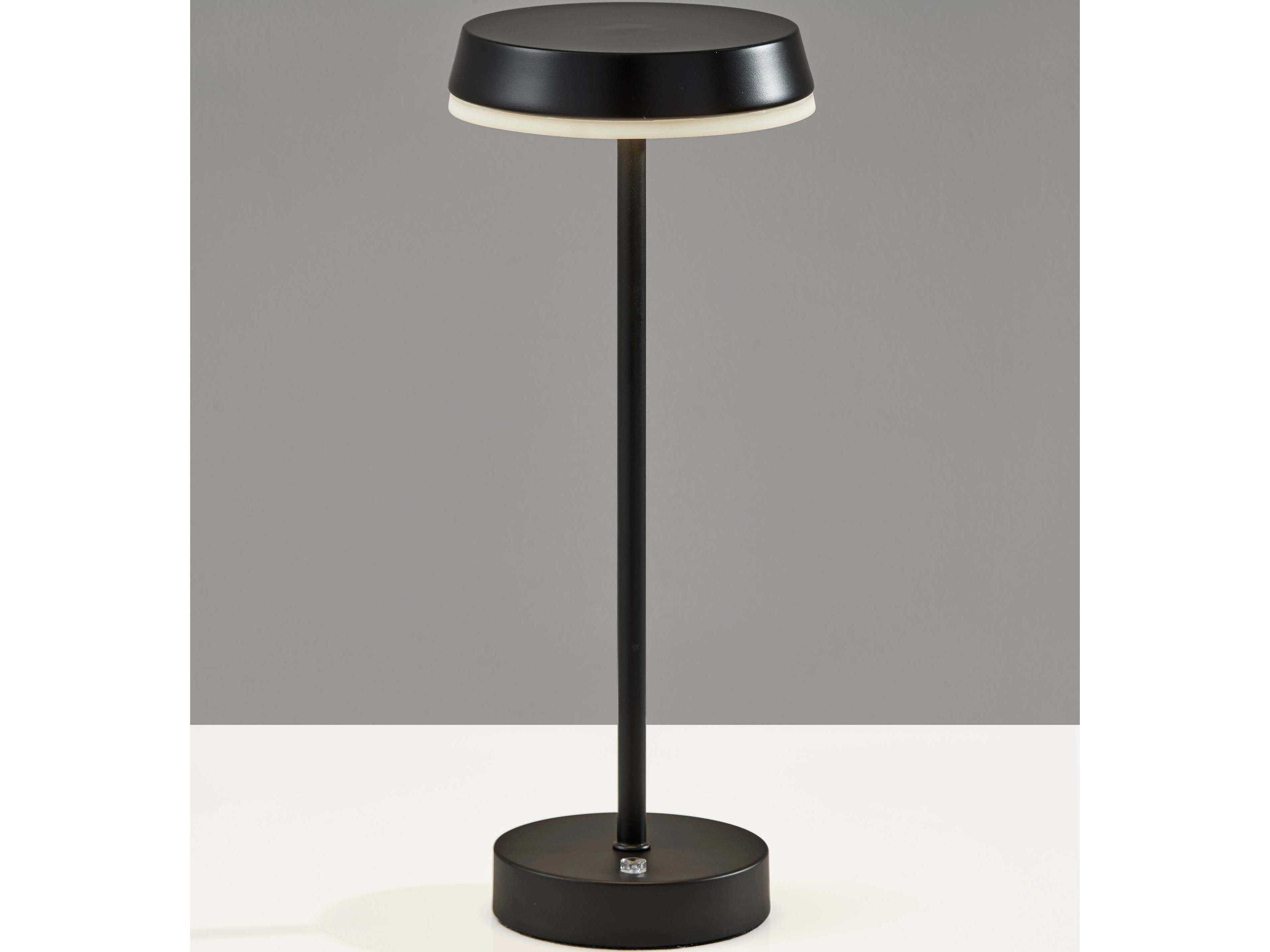 Adesso Tommy Black Metal With Frosted Diffuser Table Lamp