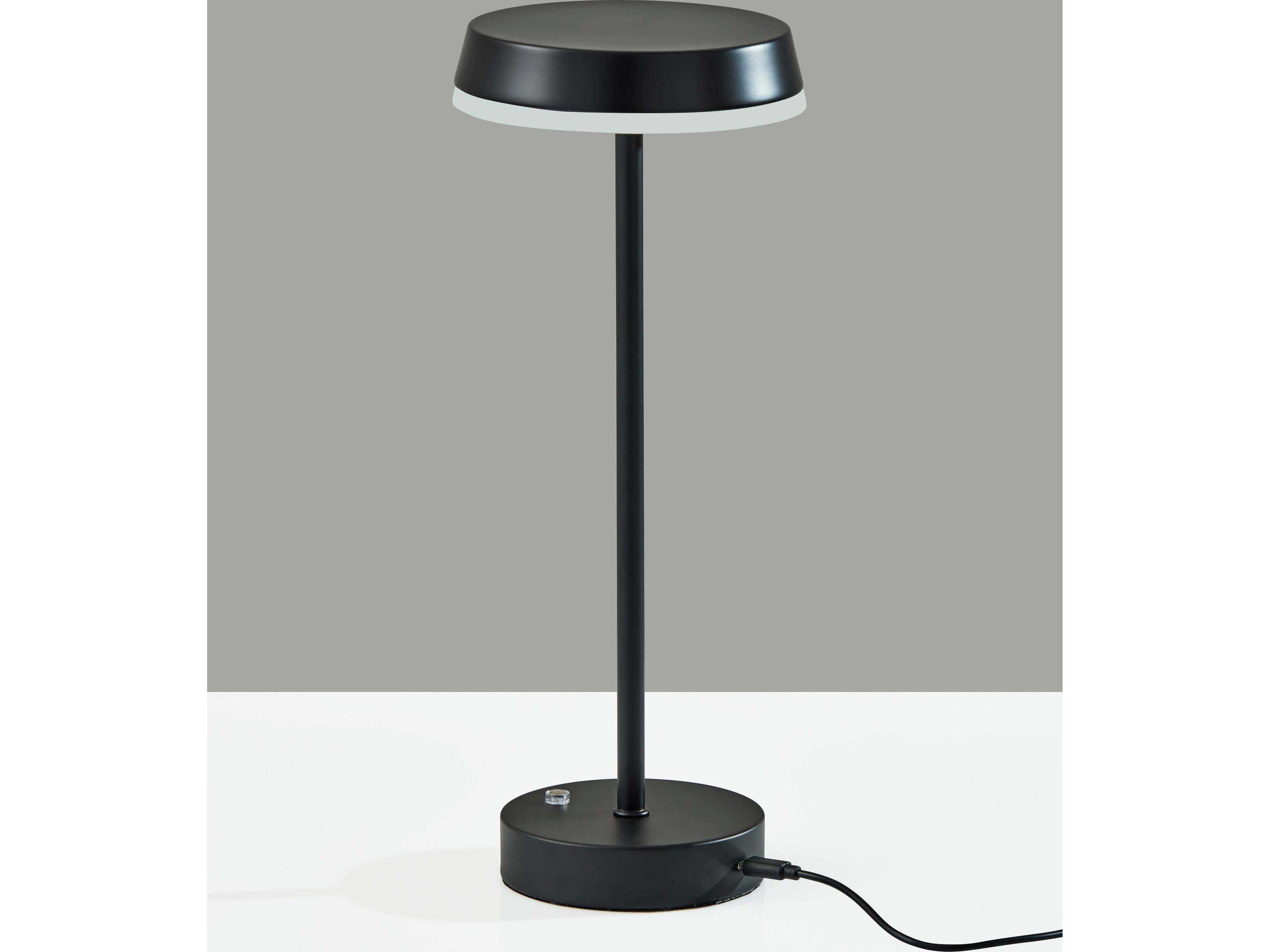 Adesso Tommy Black Metal With Frosted Diffuser Table Lamp