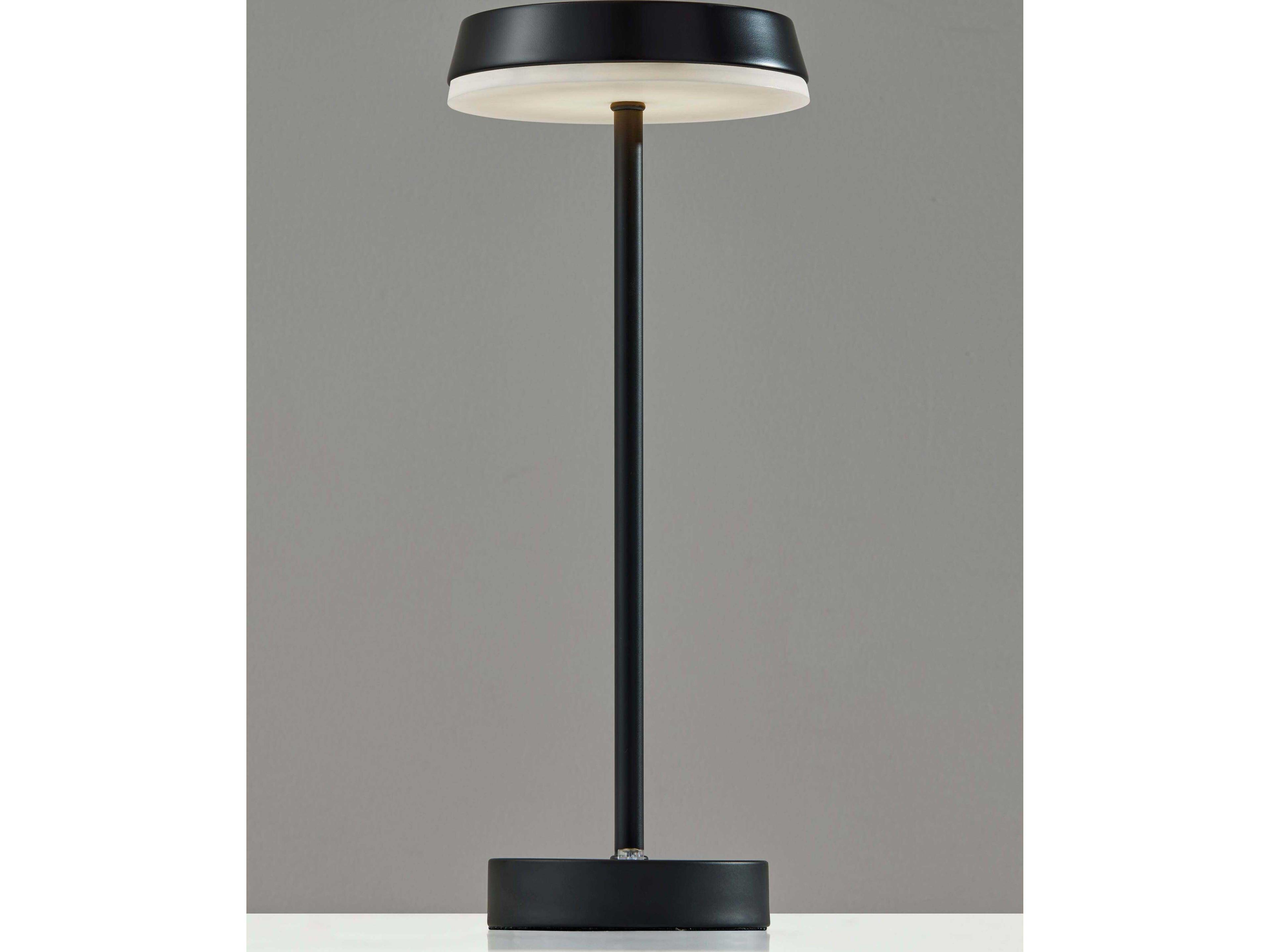 Adesso Tommy Black Metal With Frosted Diffuser Table Lamp