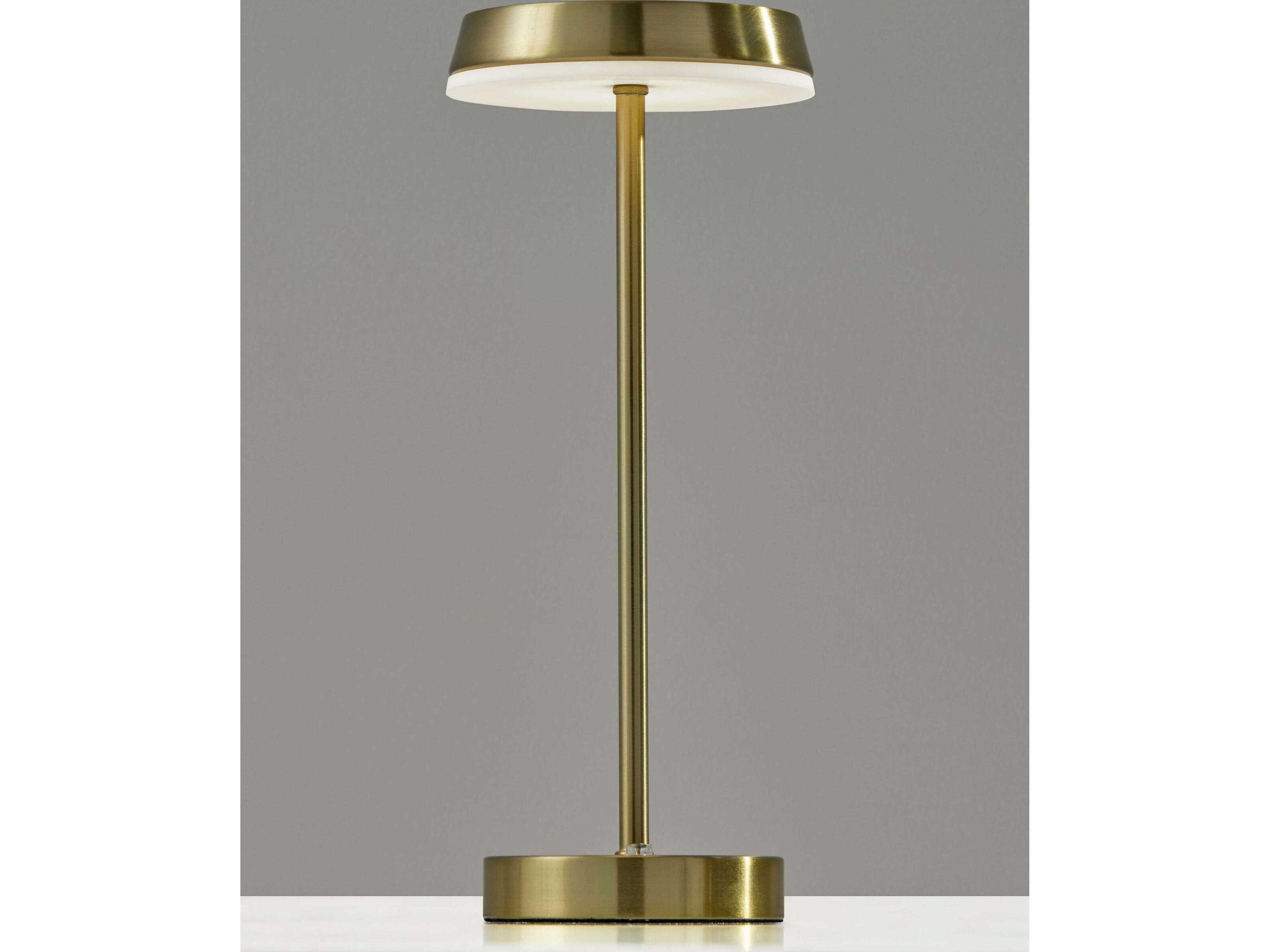 Adesso Tommy Antique Brass With Frosted Diffuser Table Lamp