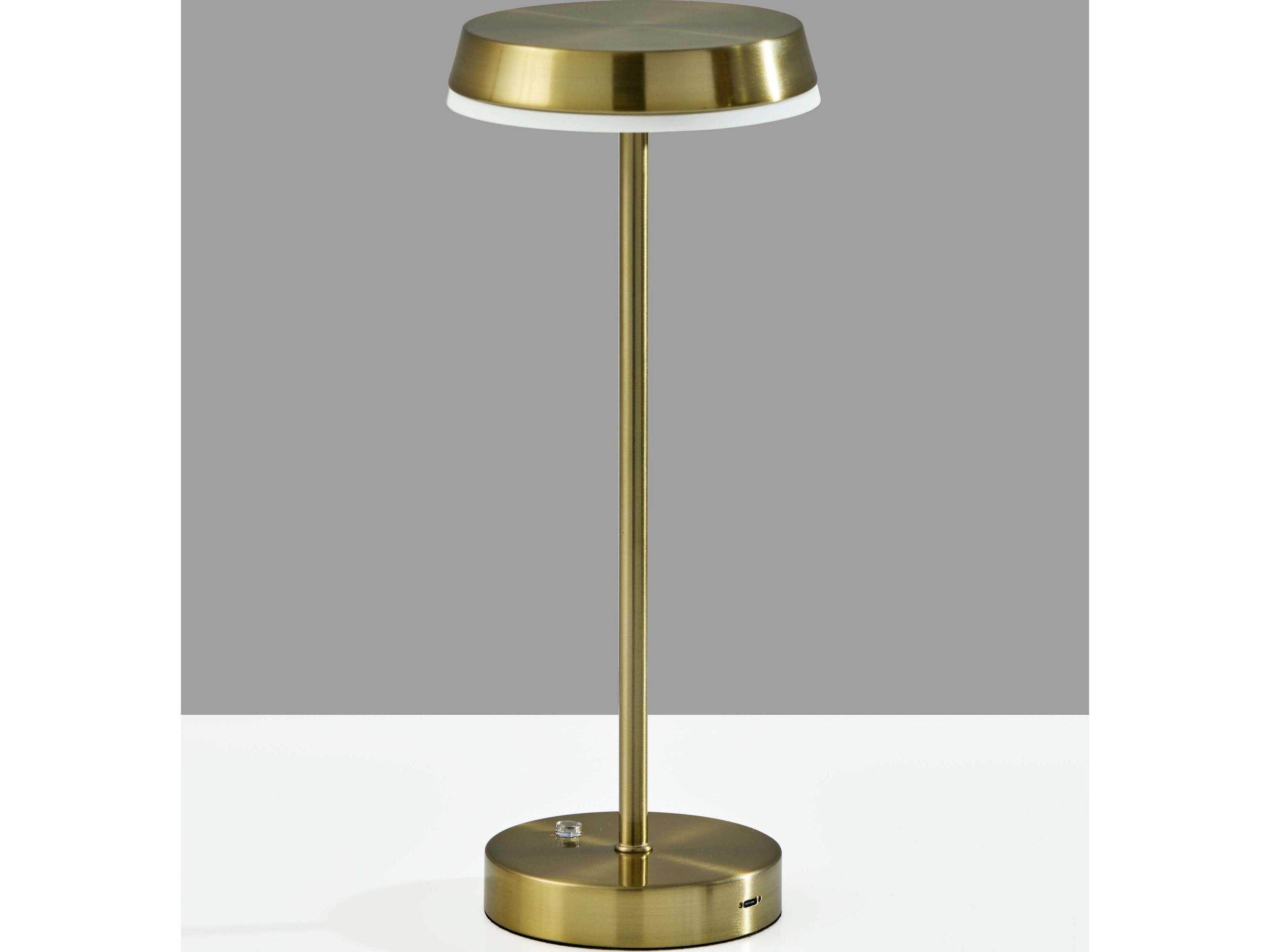 Adesso Tommy Antique Brass With Frosted Diffuser Table Lamp