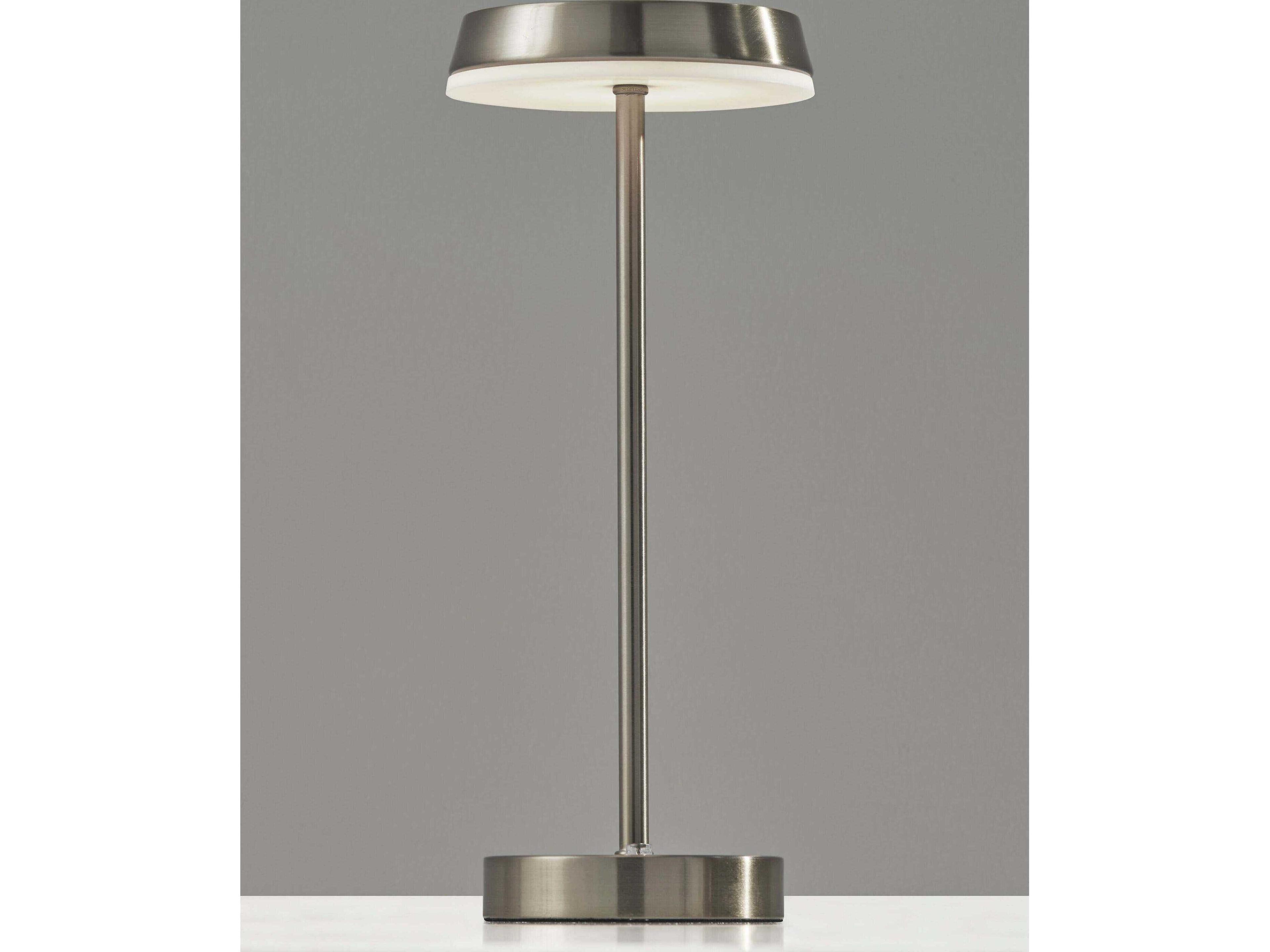 Adesso Tommy Brushed Steel With Frosted Diffuser Table Lamp