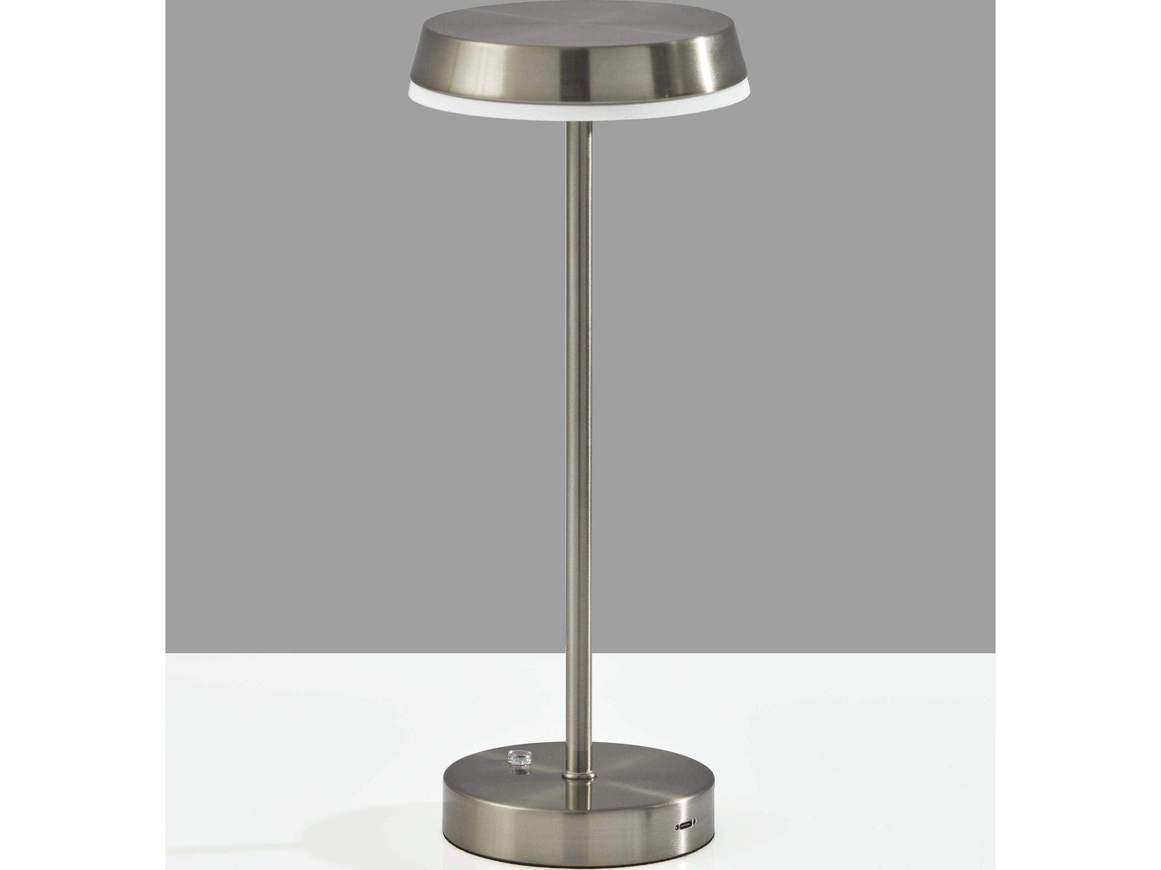 Adesso Tommy Brushed Steel With Frosted Diffuser Table Lamp