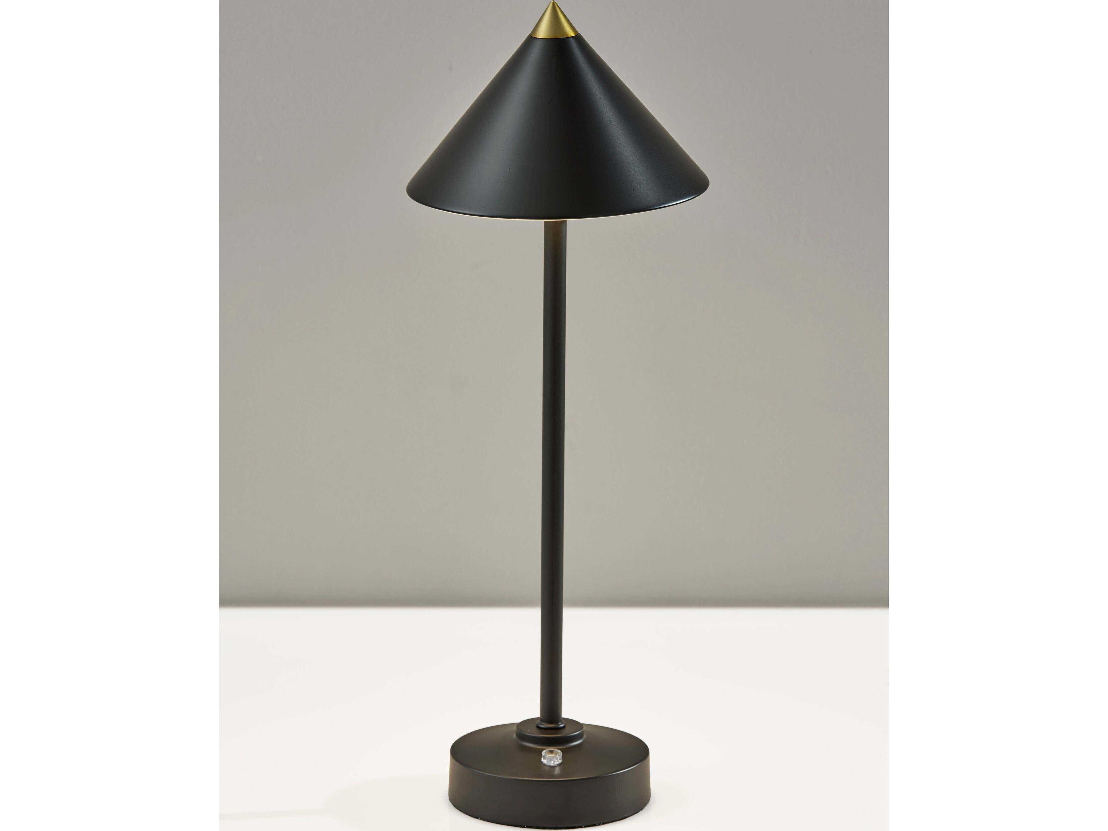 Adesso Ritchie Black Metal With Frosted Diffuser Table Lamp