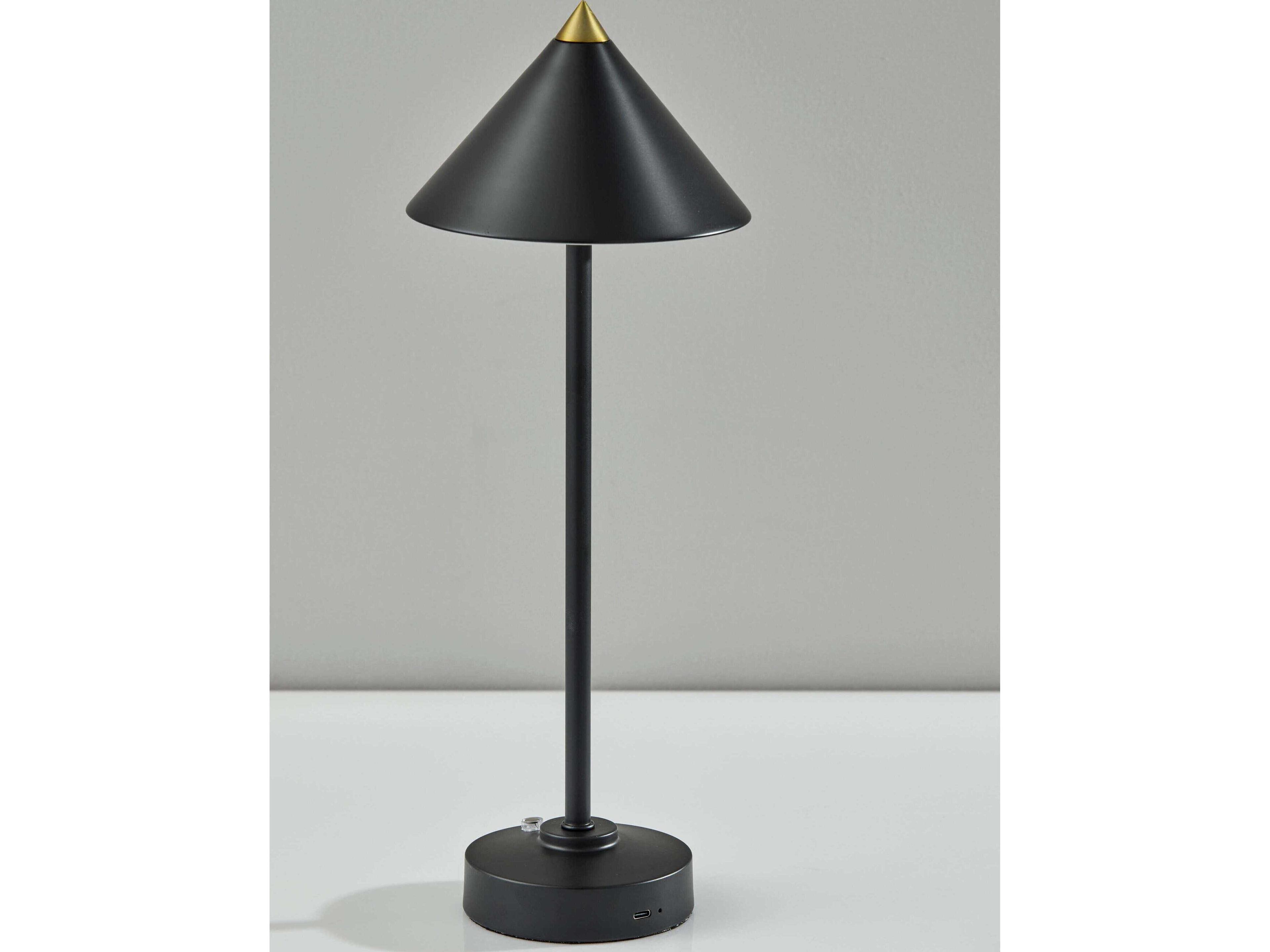 Adesso Ritchie Black Metal With Frosted Diffuser Table Lamp
