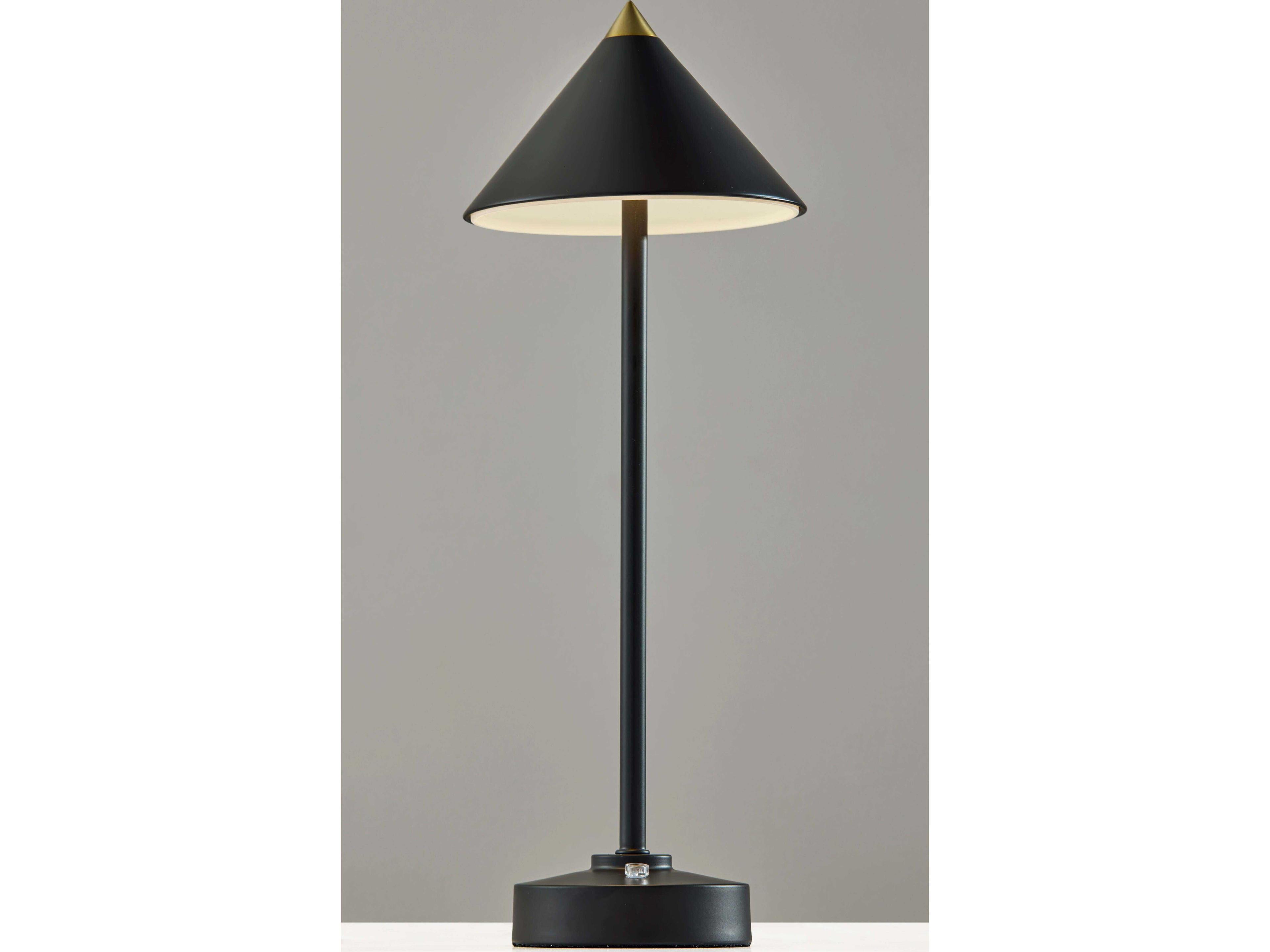 Adesso Ritchie Black Metal With Frosted Diffuser Table Lamp