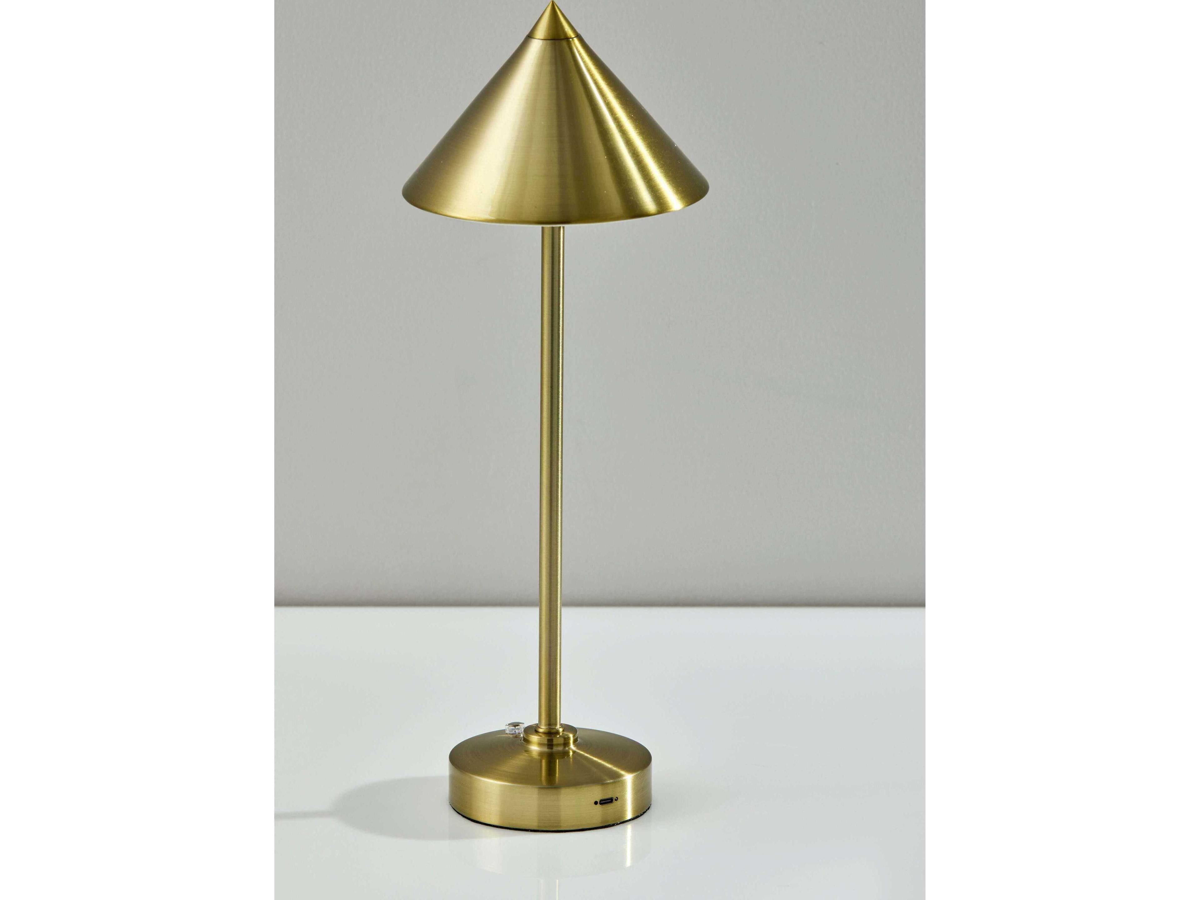 Adesso Ritchie Antique Brass With Frosted Diffuser Table Lamp