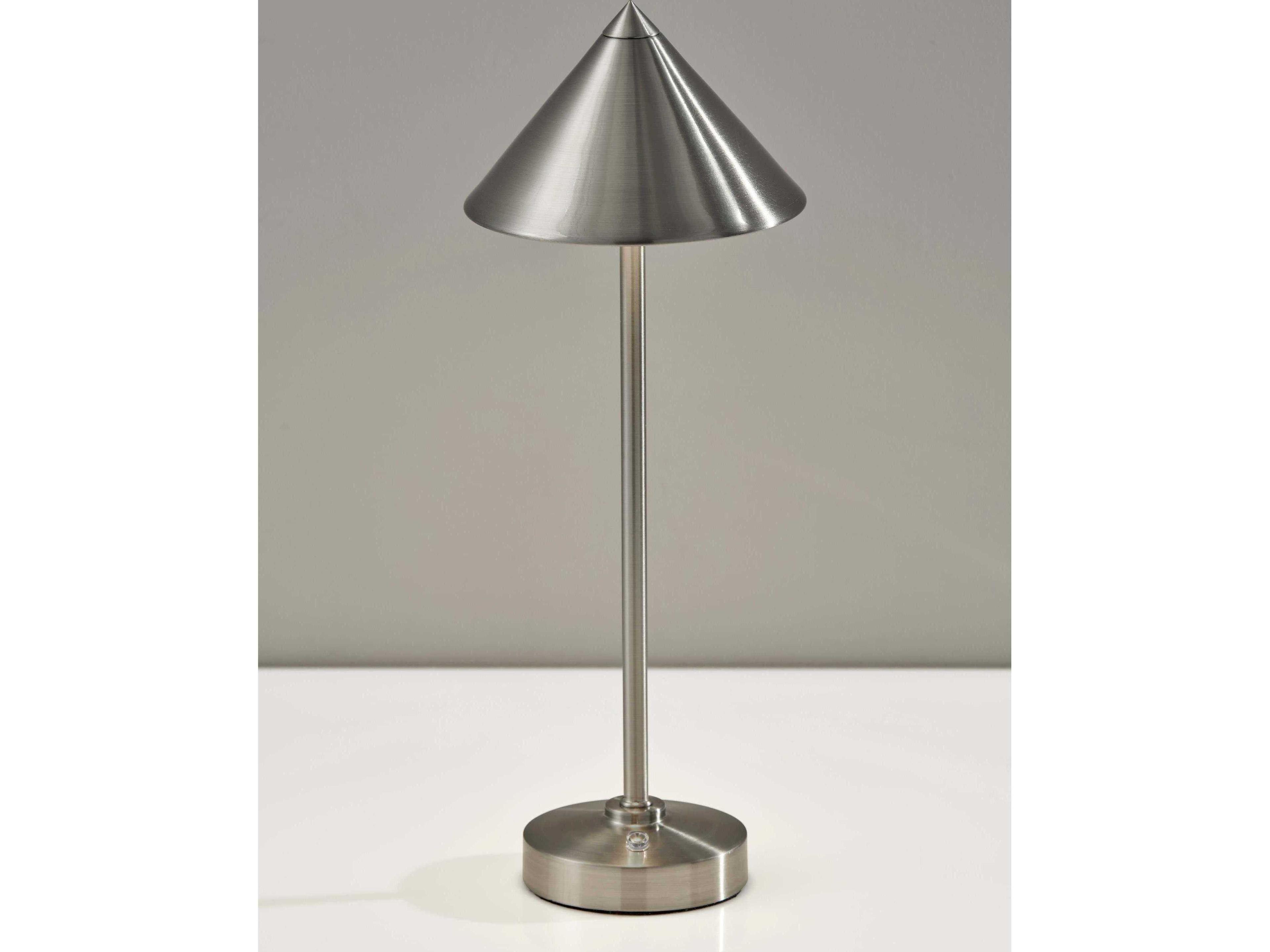 Adesso Ritchie Brushed Steel With Frosted Diffuser Table Lamp
