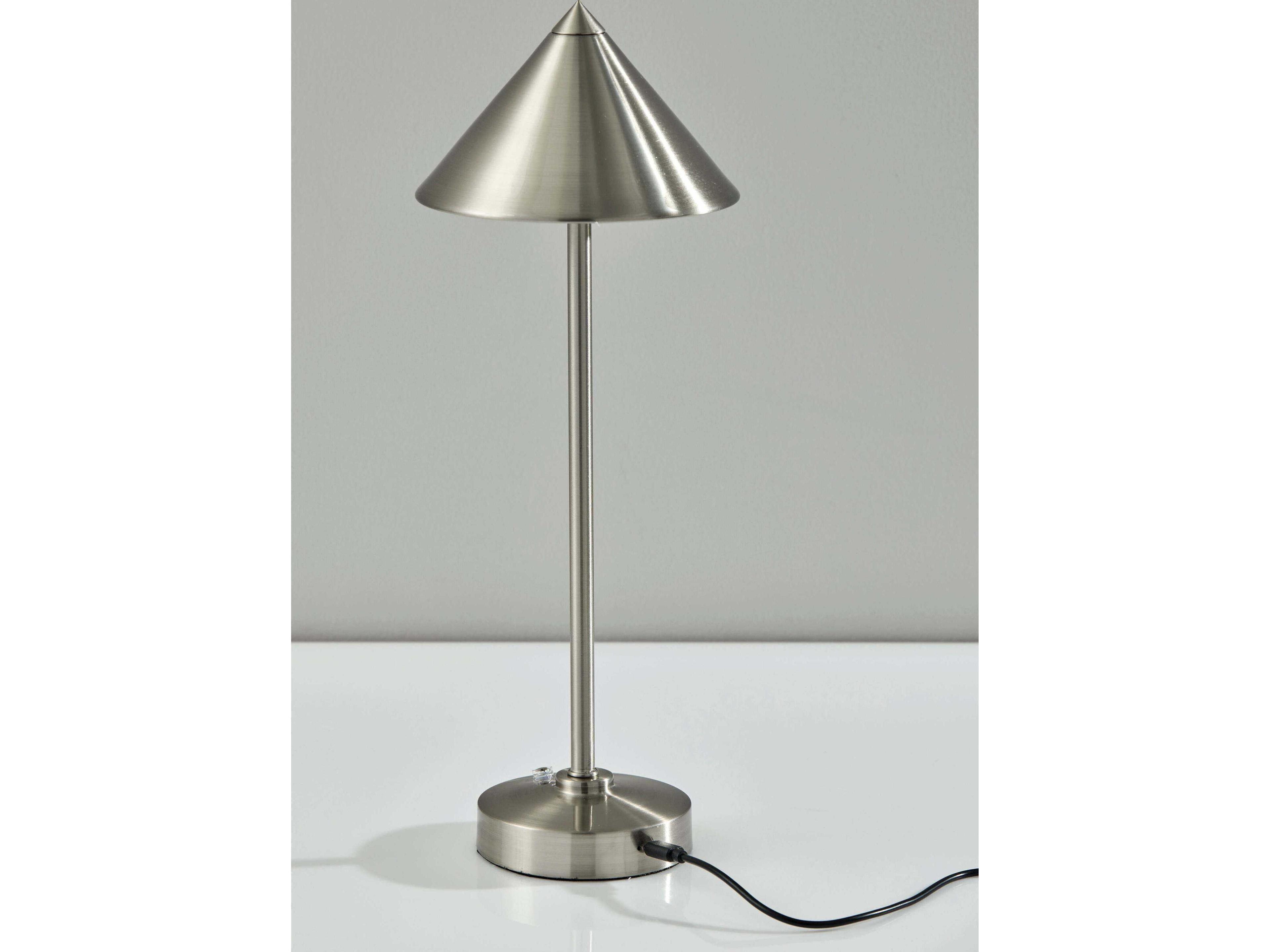 Adesso Ritchie Brushed Steel With Frosted Diffuser Table Lamp